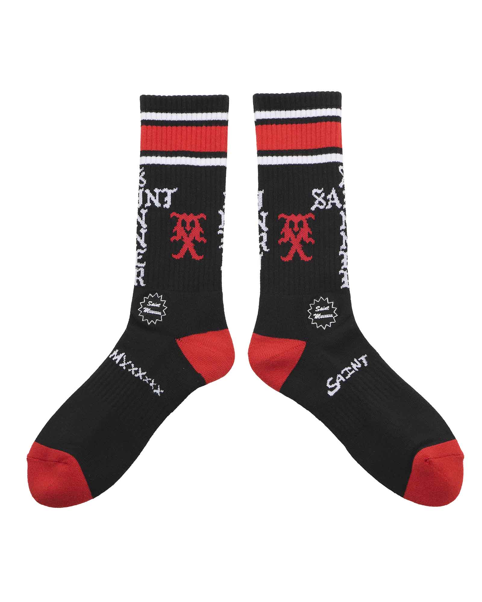 ©SAINT M××××××・セントマイケル - ソックス・レッグウェア SOCKS/SINNER / BLACK+RED