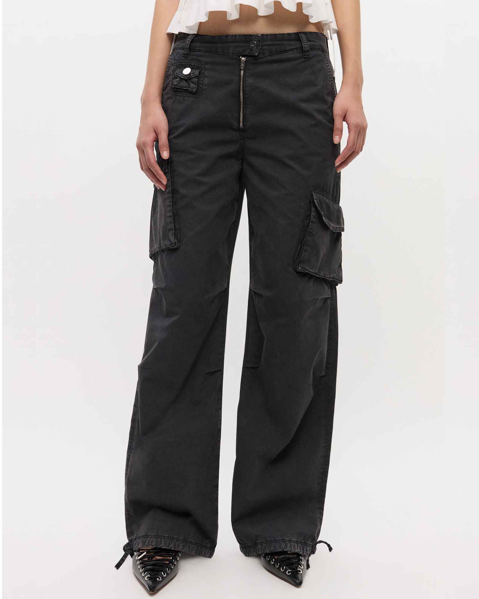 GANNI・ガニー - その他パンツ WASHED COTTON TWILL PANTS / PHANTOM