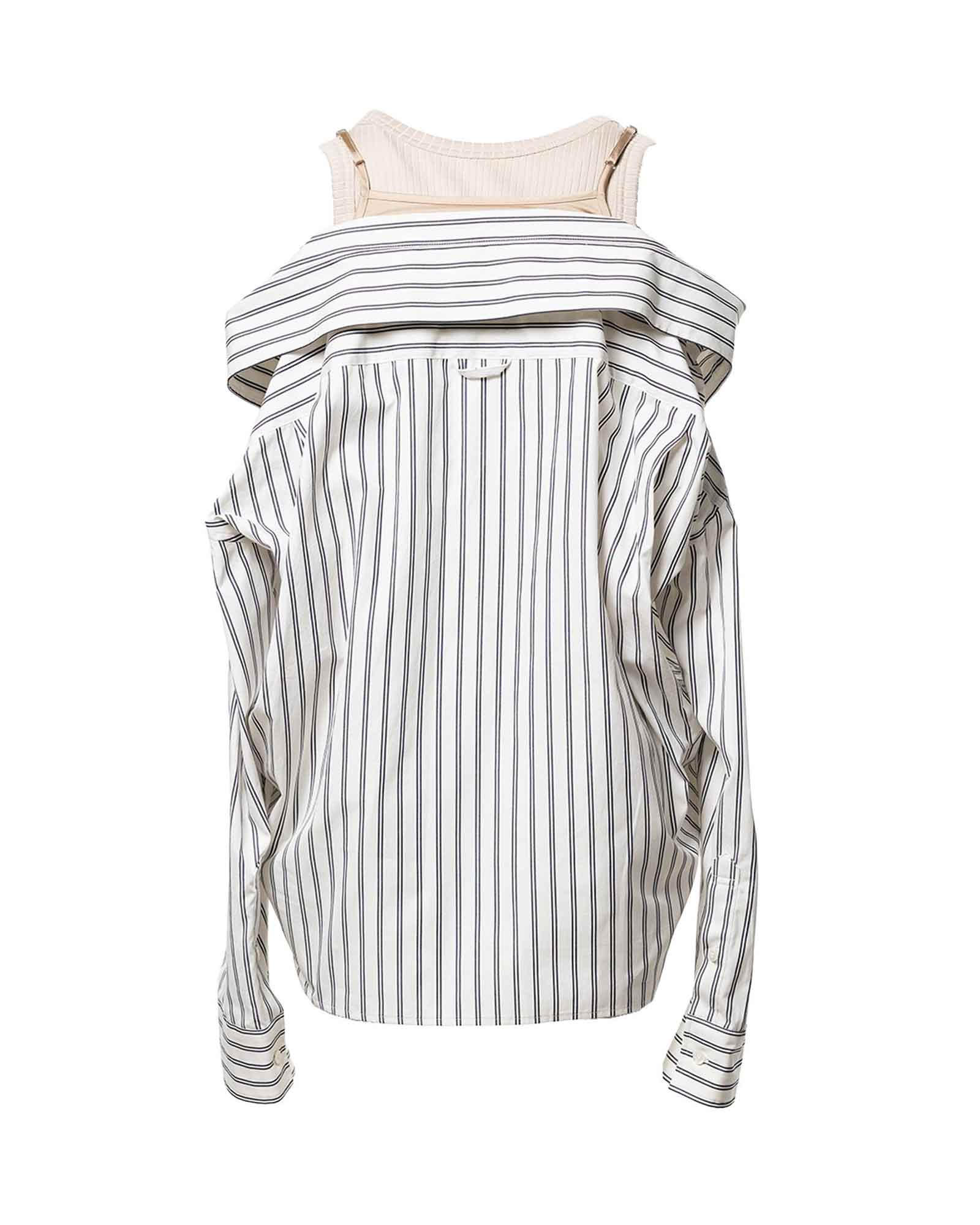 MIHARA YASUHIRO・Yasuhiro Mihara -  LAYERED STRIPE SHIRTS / WHITE
