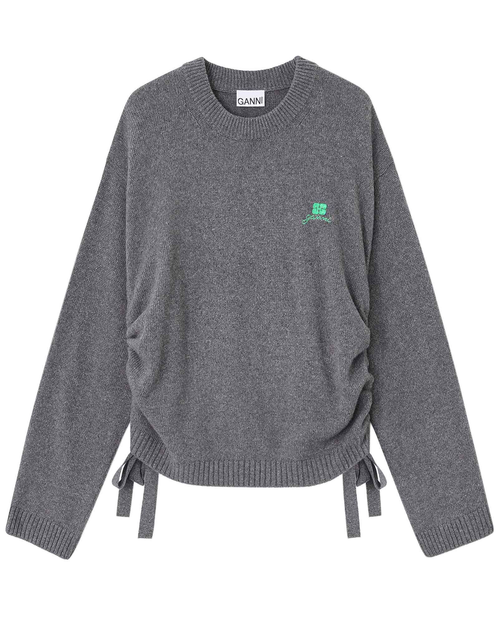 FUTURE WOOL MIX OVERSIZED O-NECK / CHARCOAL GREY