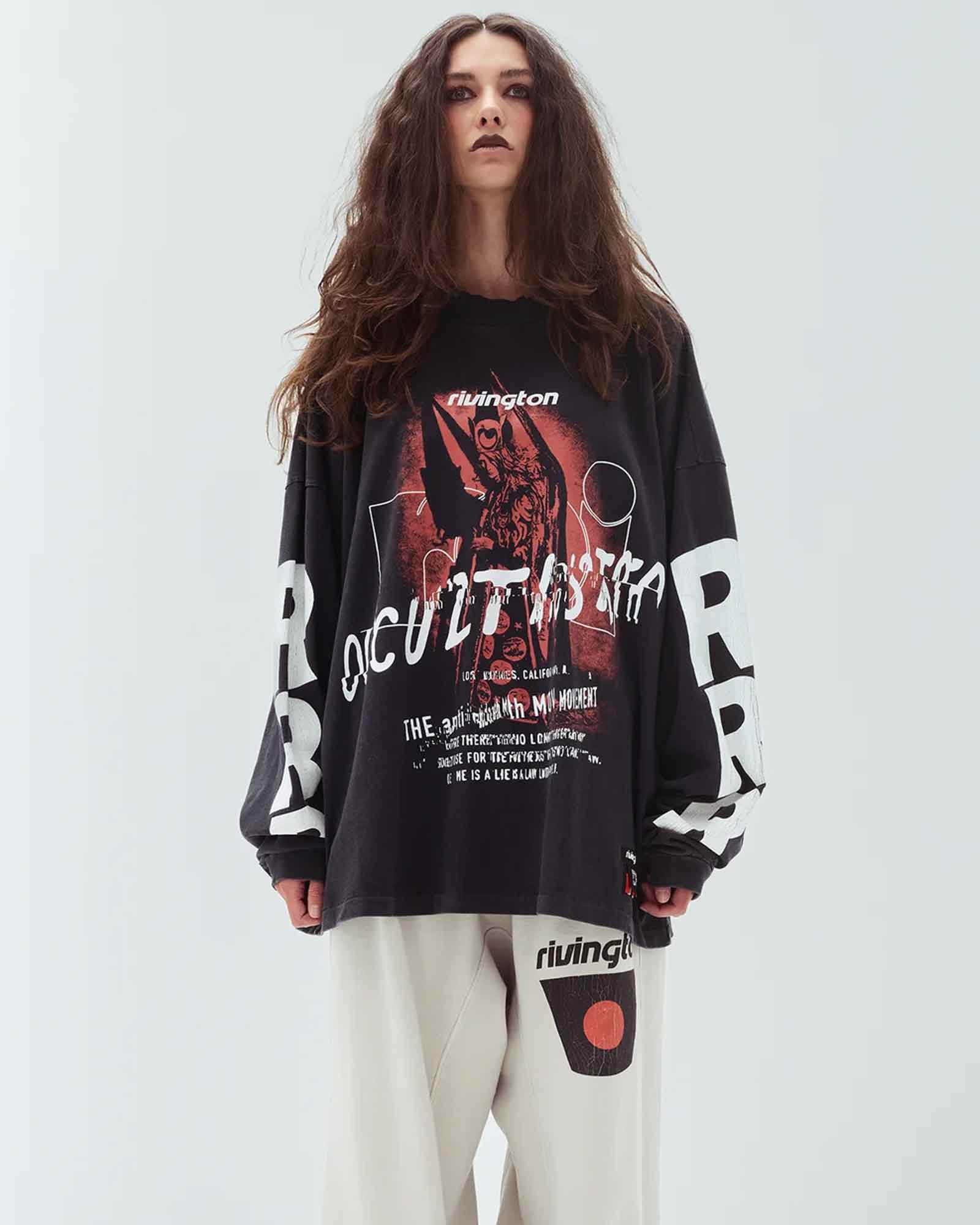 RRR123・リヴィントン ロイ レビス - L/S Tシャツ OCCULTISTA VINTAGE LS TEE / VINTAGE BLACK