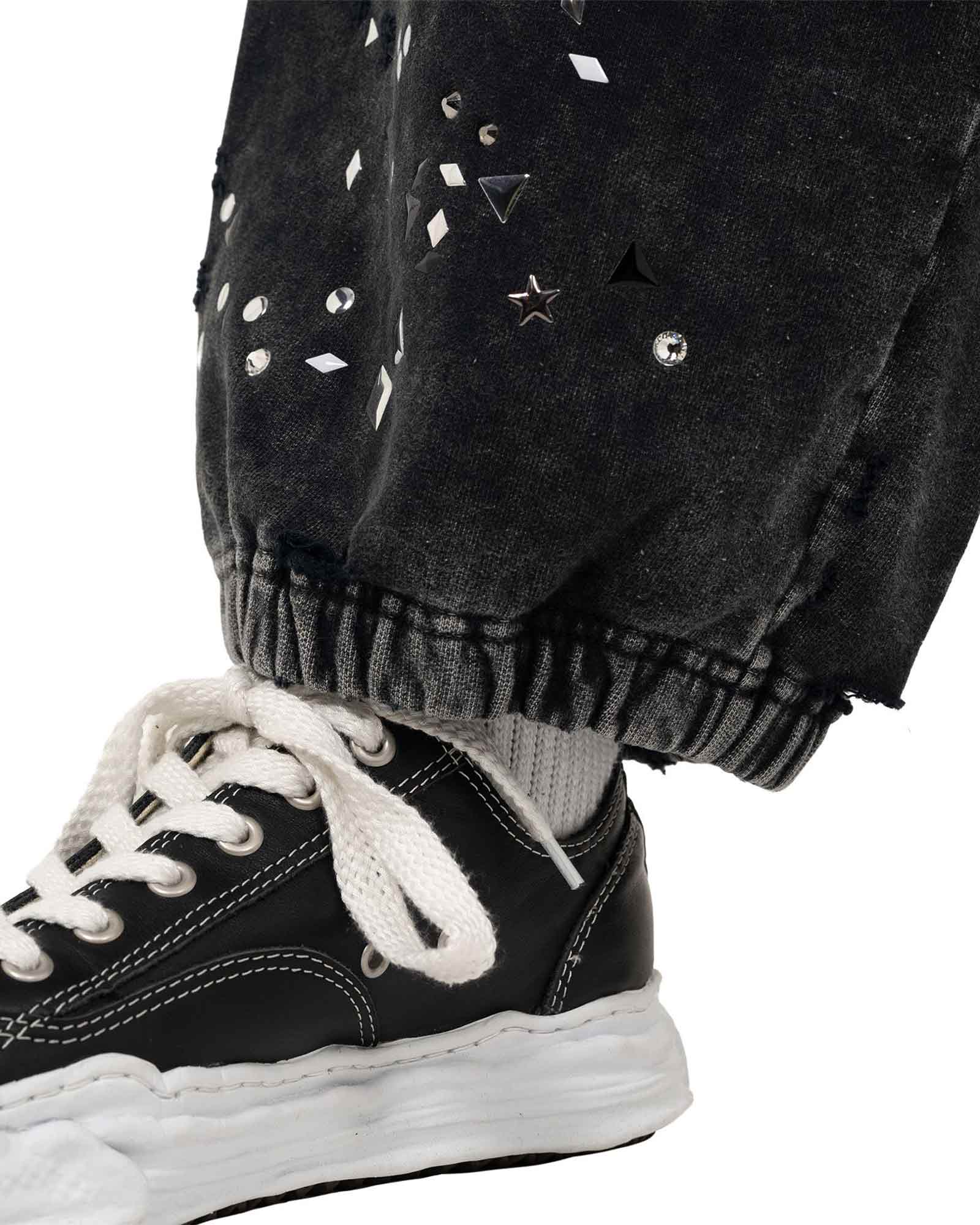 MIHARA YASUHIRO・Yasuhiro Mihara -  EMBELLISHED BLEACHED PANTS / BLACK