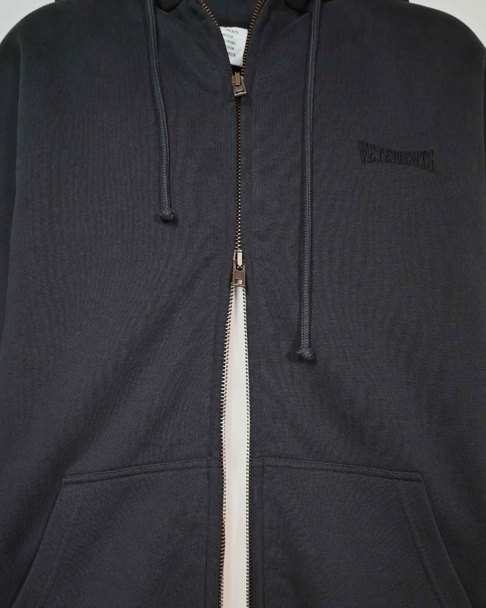 VETEMENTS・Vetements -  PUFFED OVERSIZED ZIP-UP HOODIE / WASHED BLACK