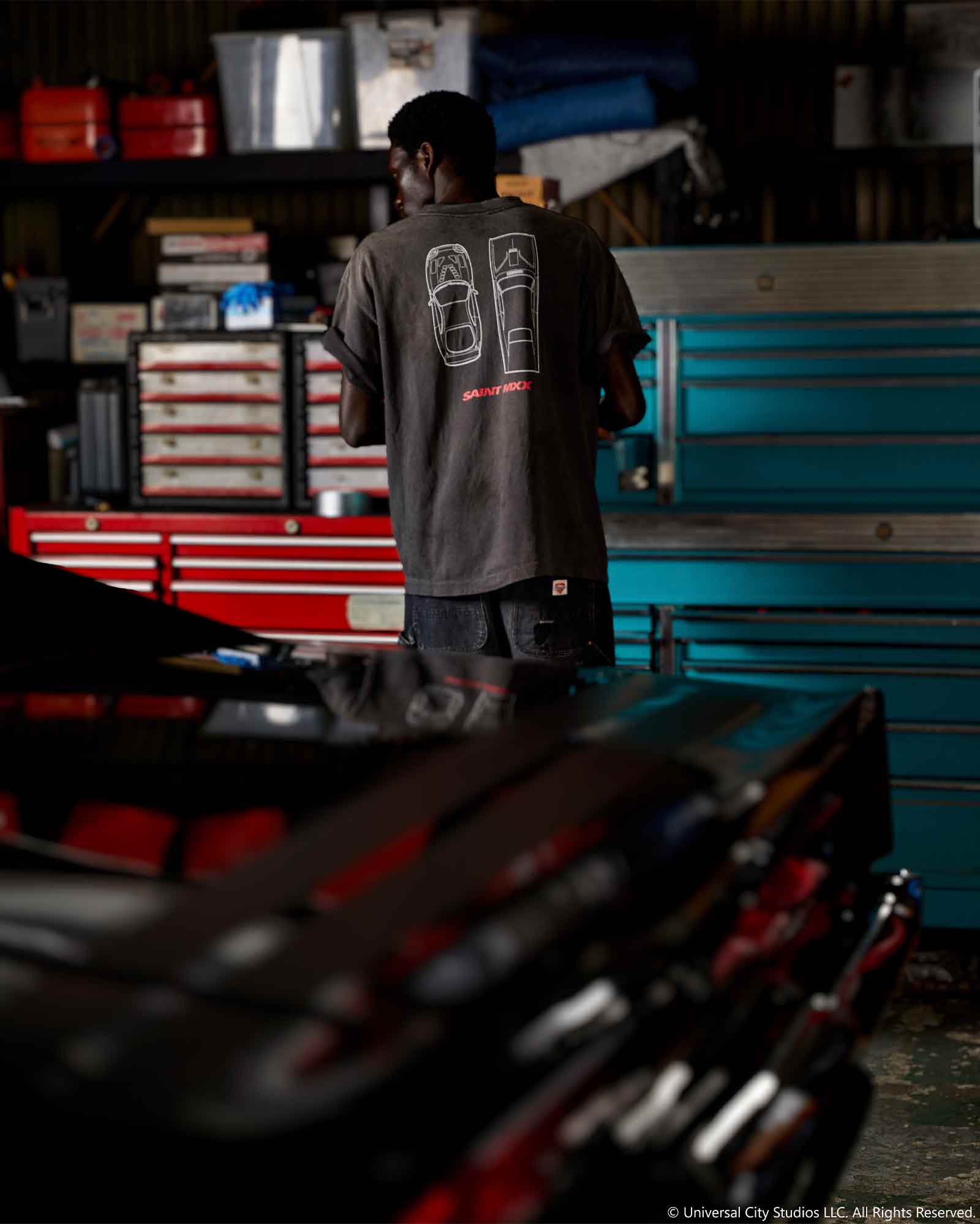 ©SAINT M××××××・セントマイケル - Tシャツ・カットソー FF_SS T-SHIRT/FAST FURIOUS / BLACK