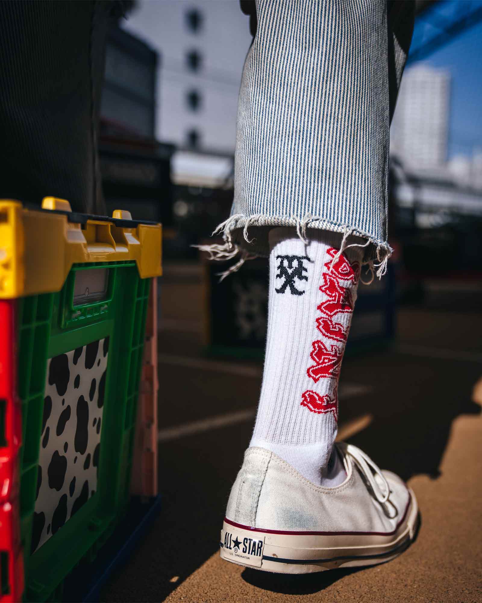 ©SAINT M××××××・saint michael -  SOCKS/SAINT / WHITE+RED