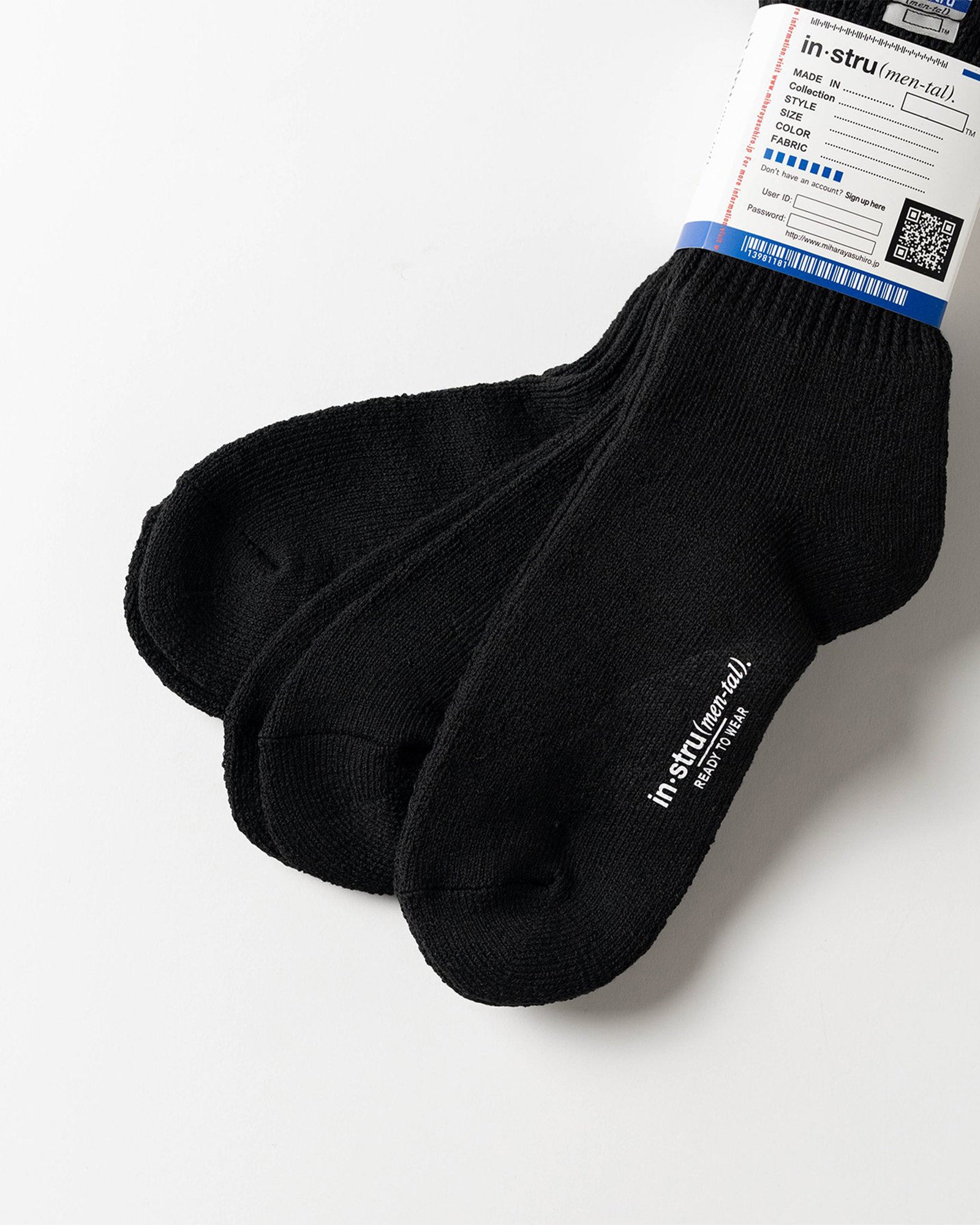 in・stru(men-tal).・イン・ストゥルメンタル -  3 PAIRS SOCKS / BLACK