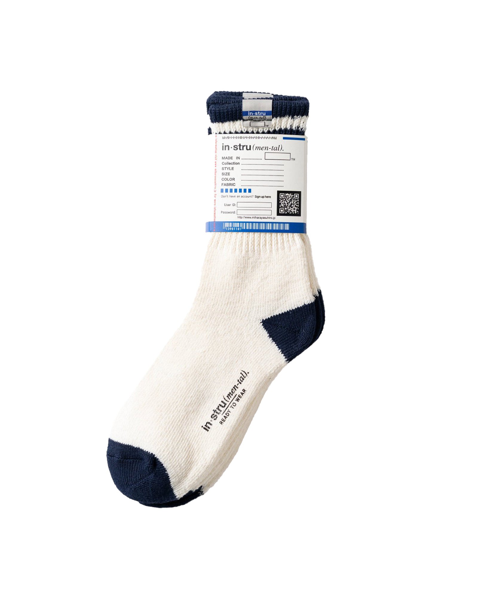 in・stru(men-tal).・イン・ストゥルメンタル - ソックス・レッグウェア 3 PAIRS SOCKS / BLU/WHT