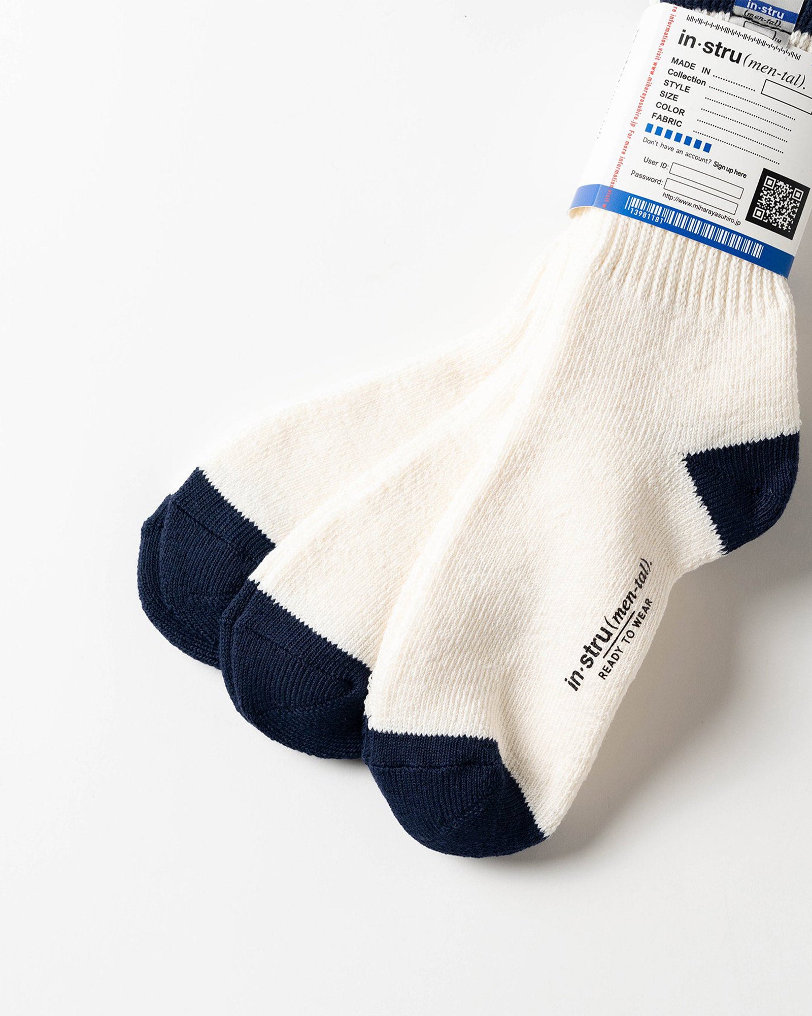 in・stru(men-tal).・イン・ストゥルメンタル - ソックス・レッグウェア 3 PAIRS SOCKS / BLU/WHT