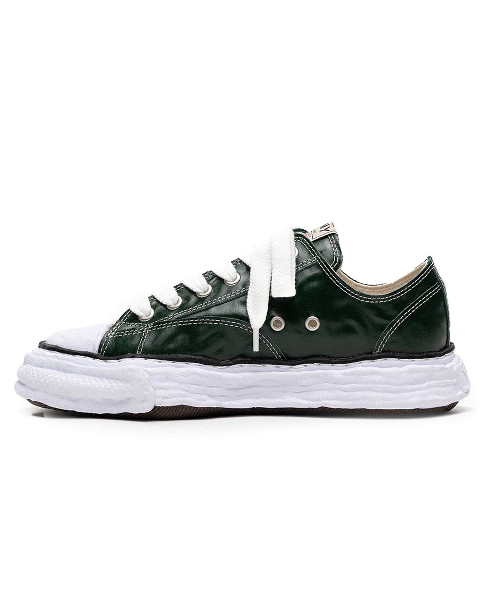 MIHARA YASUHIRO・ミハラヤスヒロ - ローカットスニーカー PETERSON23 WRINKLED LEATHER LOW-TOP SNEAKERS / GREEN
