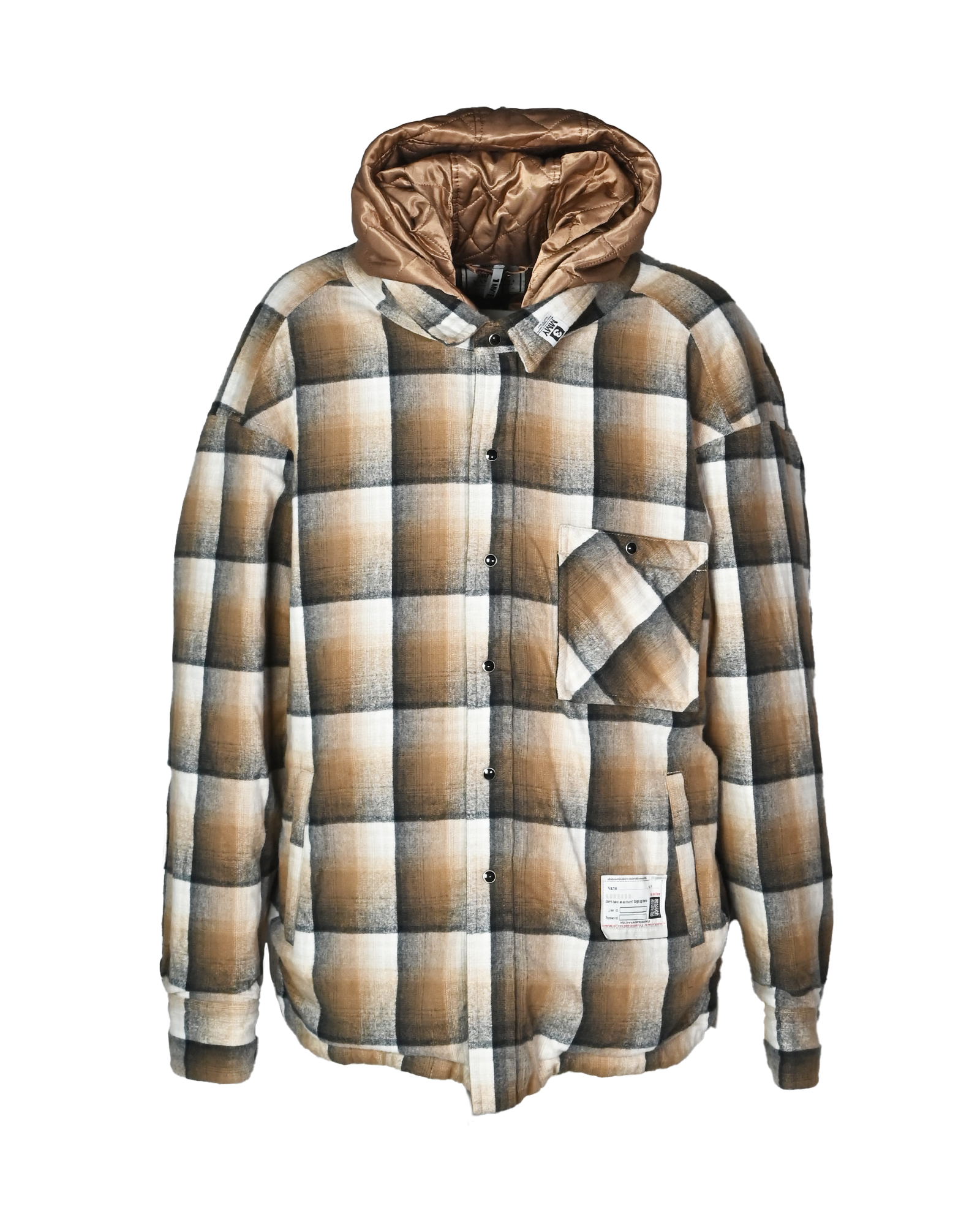 MIHARA YASUHIRO・ミハラヤスヒロ - ジャケット HOODED CHECK SHIRT / BEIGE