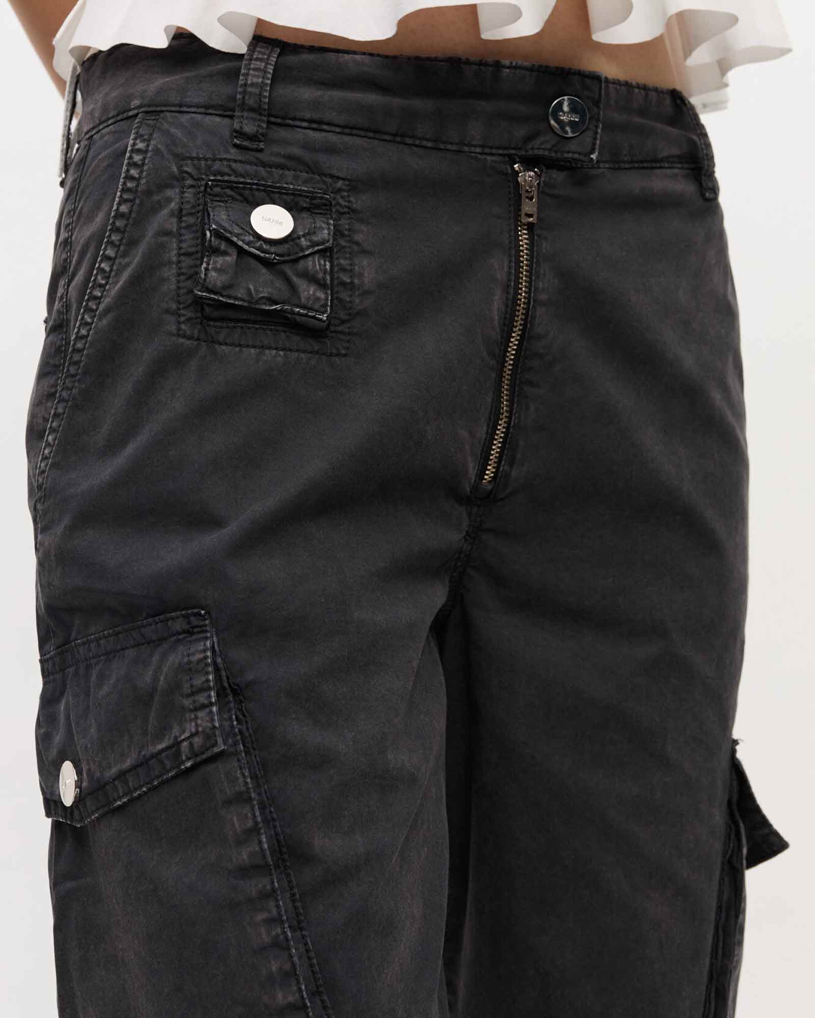 GANNI・ガニー - その他パンツ WASHED COTTON TWILL PANTS / PHANTOM