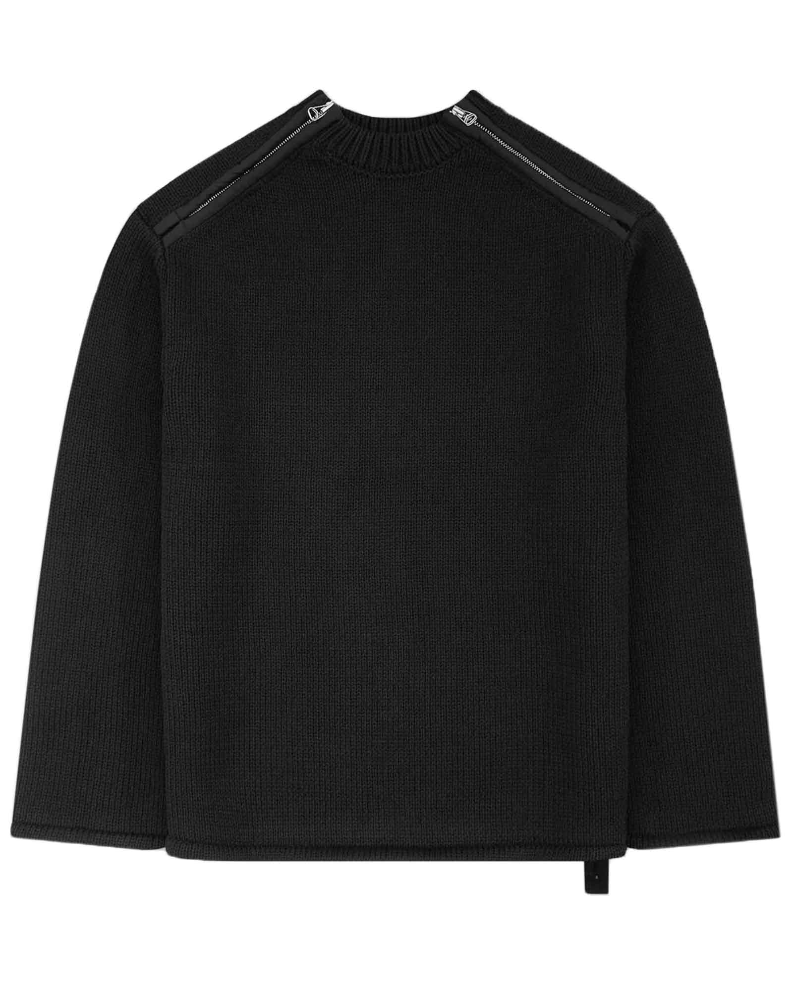 PEACEMAKER OAMC・オーエーエムシー - ニット・セーター SHOULDER ZIP KNIT / BLACK