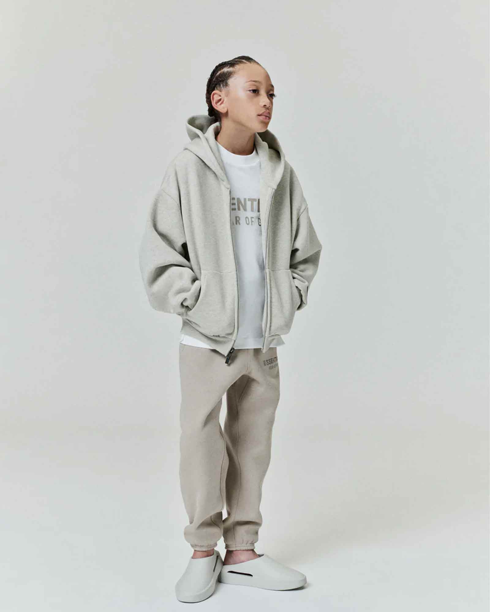 ESSENTIALS・エッセンシャルズ - パーカー・フーディ KID'S FLEECE HOODIE ZIP-UP / JET BLACK