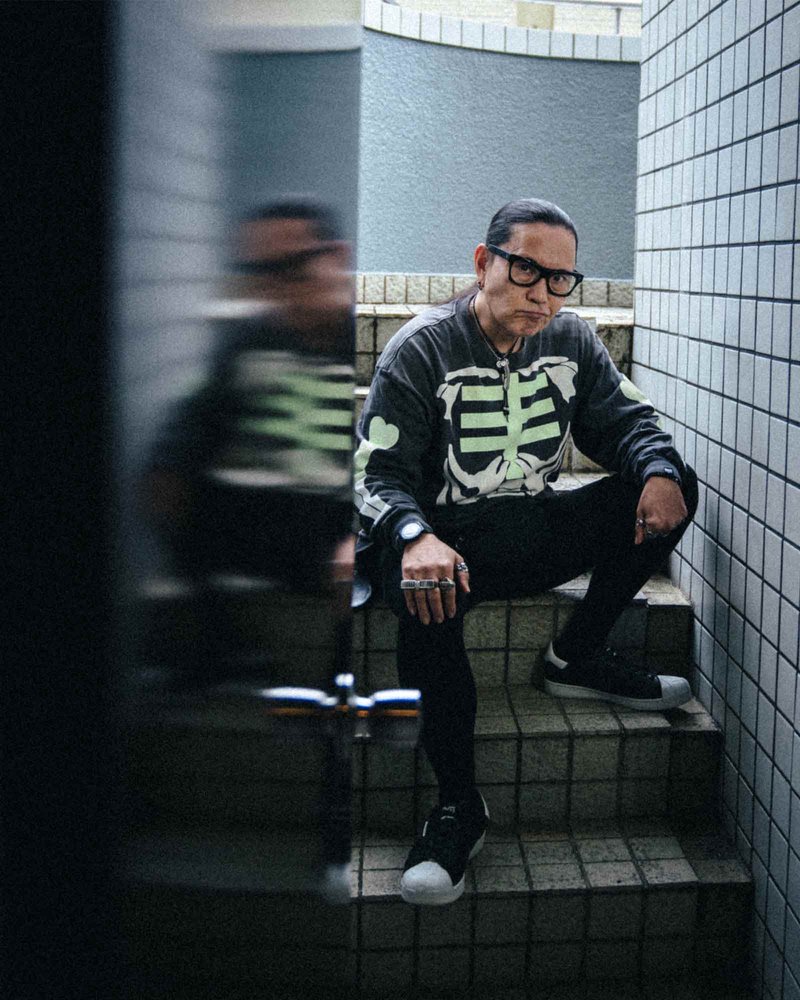 ©SAINT M××××××・圣迈克尔 -  BH_LS T-SHIRT/BONE / BLACK