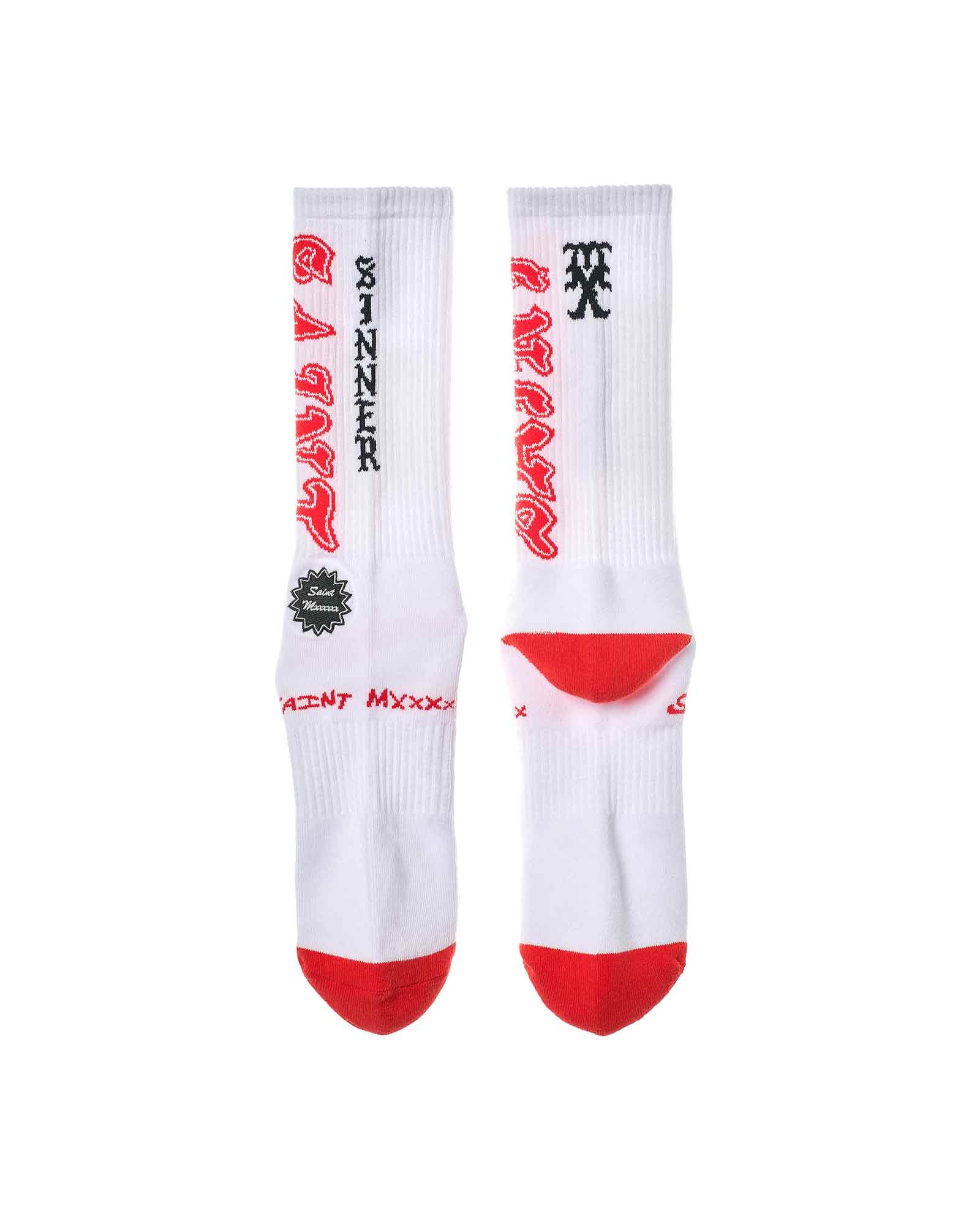 ©SAINT M××××××・saint michael -  SOCKS/SAINT / WHITE+RED