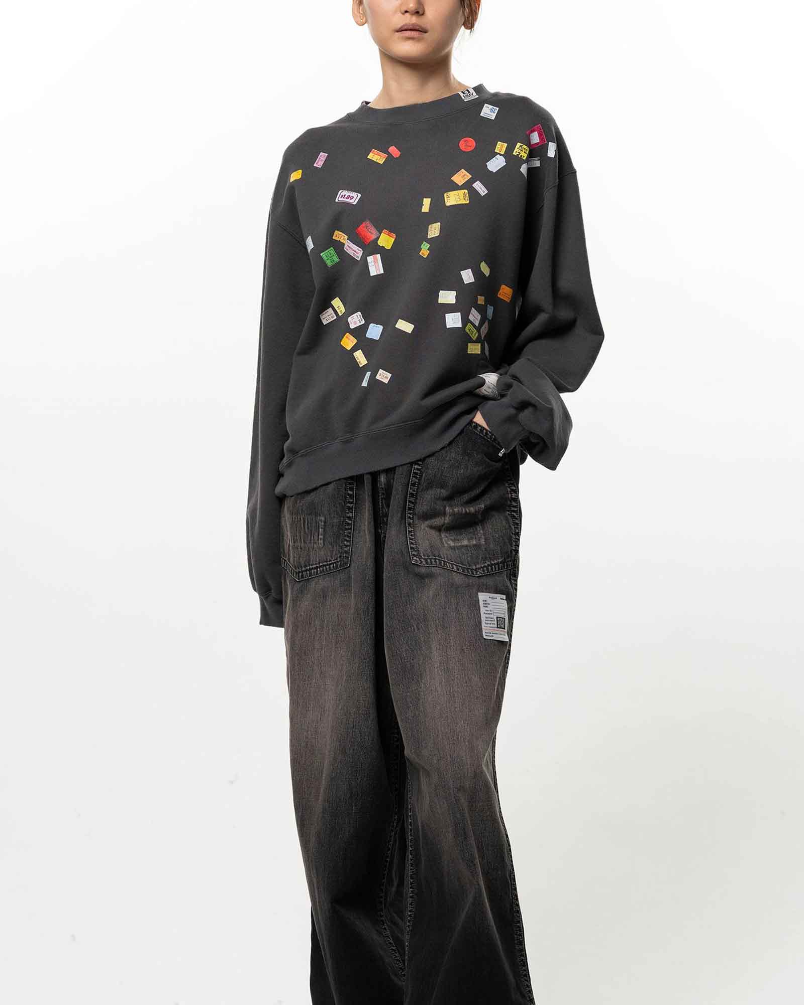 MIHARA YASUHIRO・ミハラヤスヒロ - スウェット PRICE STICKER PULLOVER / BLACK