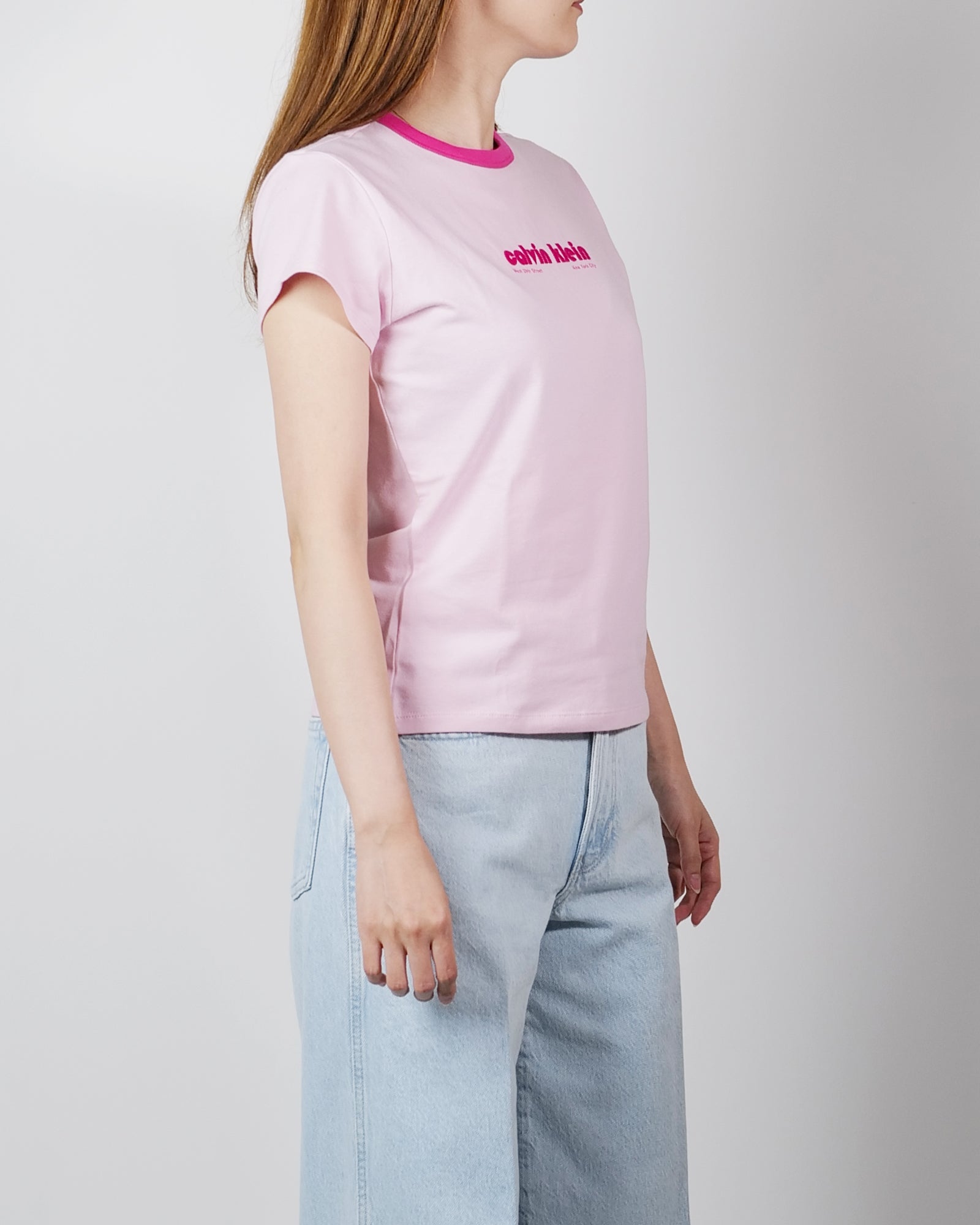 Calvin Klein・カルバン クライン - Tシャツ・カットソー SS RETRO LOGO GRAPHIC TEE / PINK