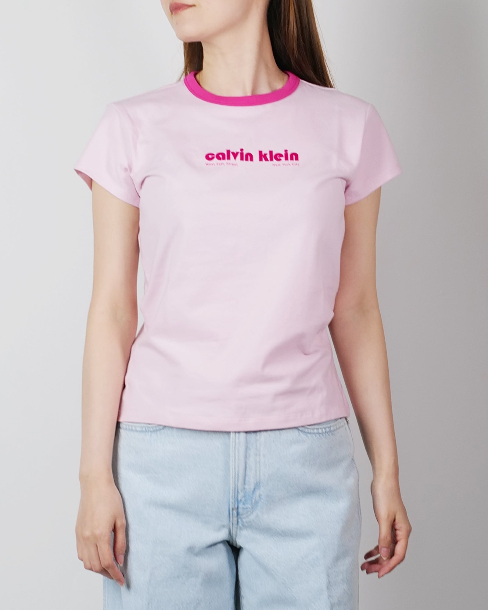 Calvin Klein・カルバン クライン - Tシャツ・カットソー SS RETRO LOGO GRAPHIC TEE / PINK