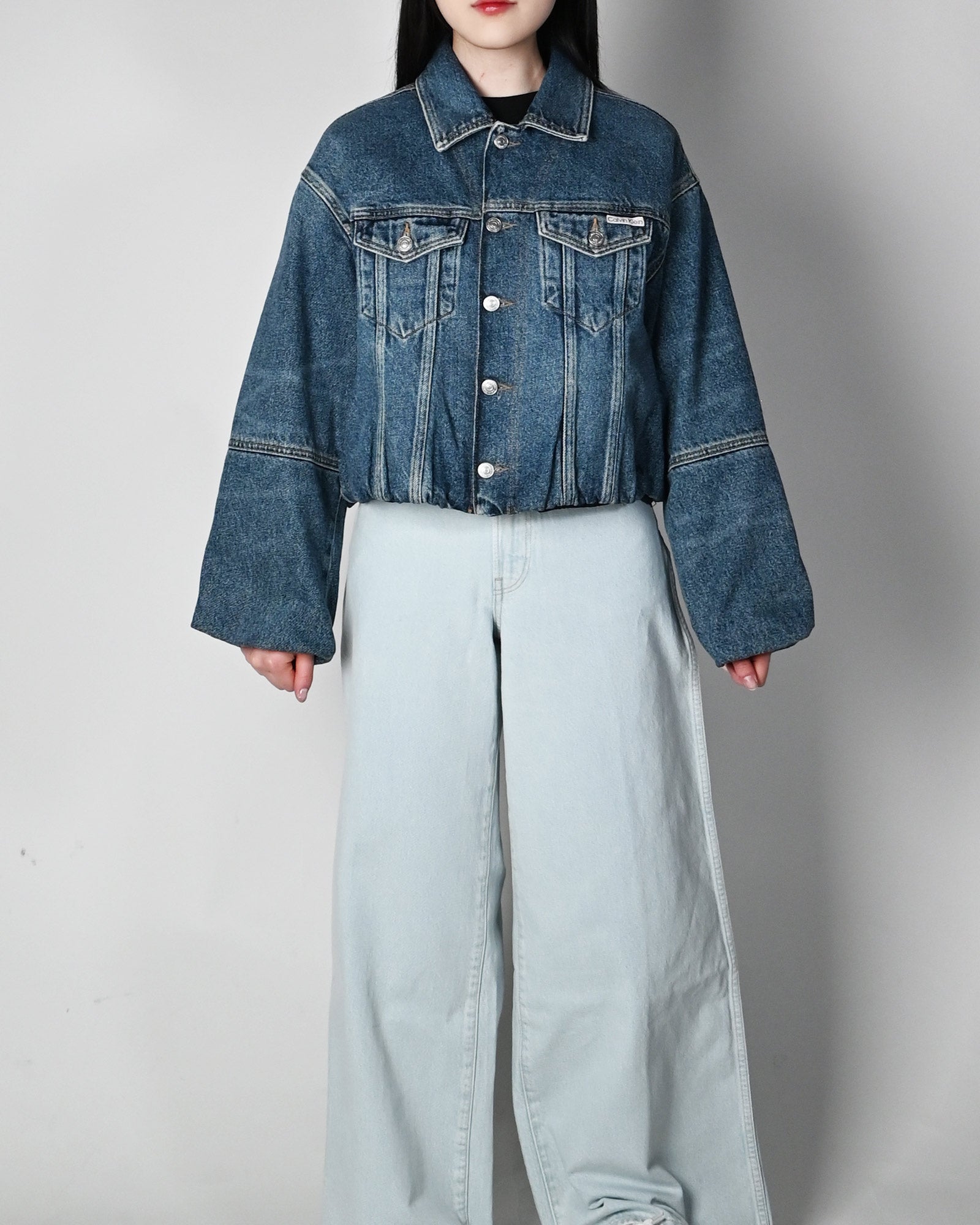 Calvin Klein・Calvin Klein -  DENIM BUBBLE JACKET TINTED ORCHARD / BLUE