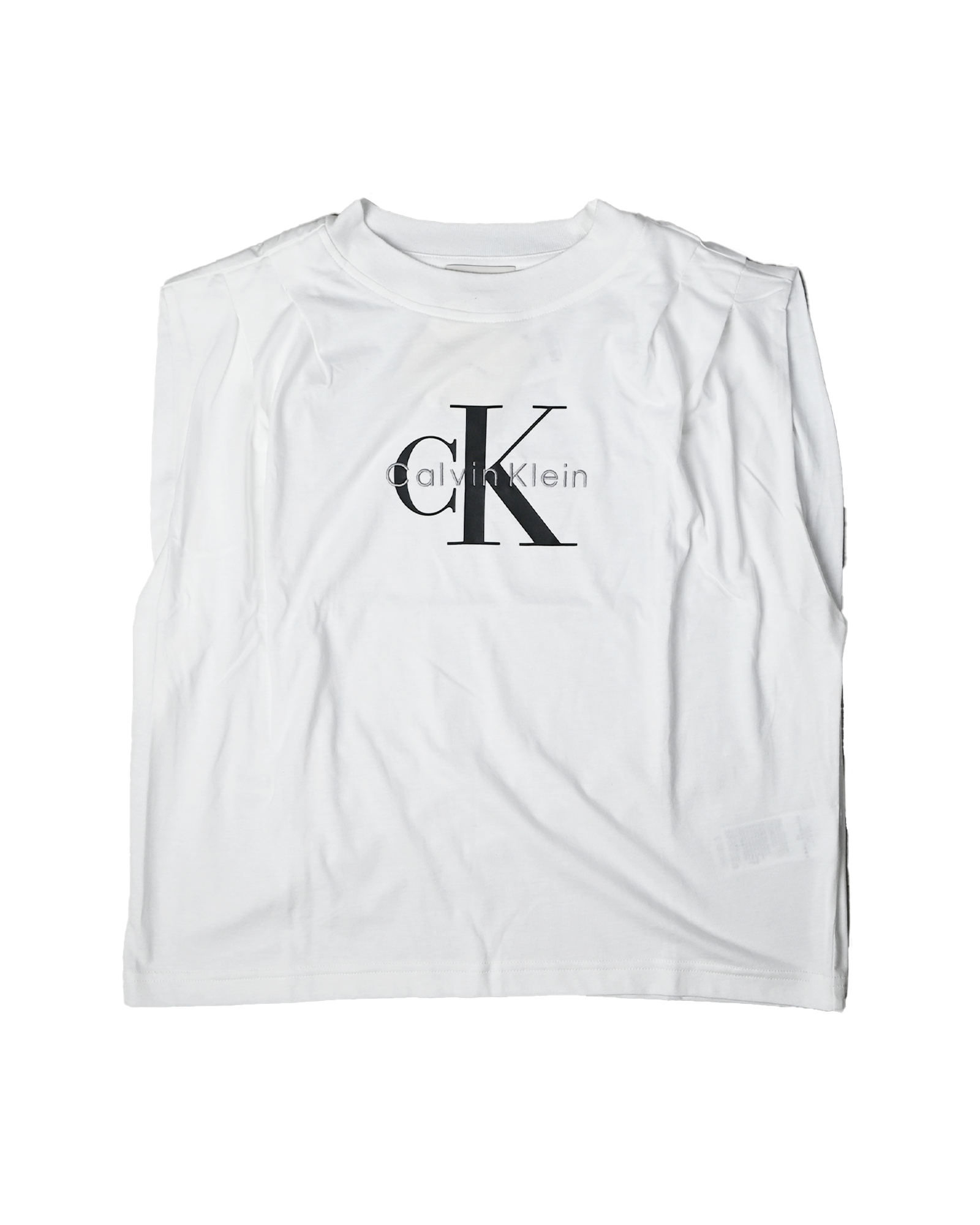 Calvin Klein・カルバン クライン - Tシャツ・カットソー SL MONOLOGO PLESTED SHOULDER CREW TEE / WHITE