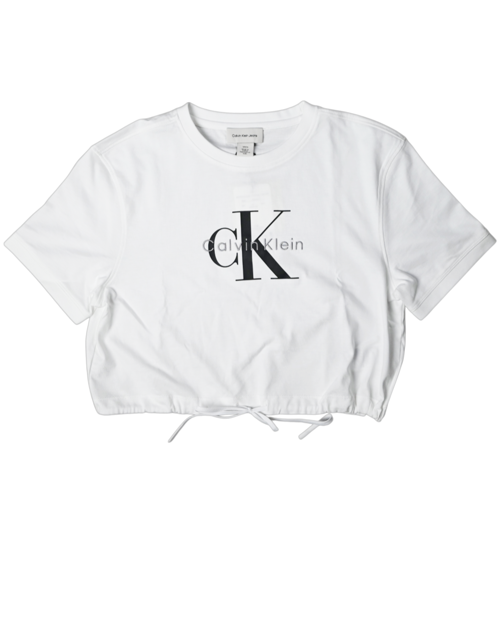 Calvin Klein・カルバン クライン - Tシャツ・カットソー SS MONOLOGO CROPPED TIE TEE / WHITE