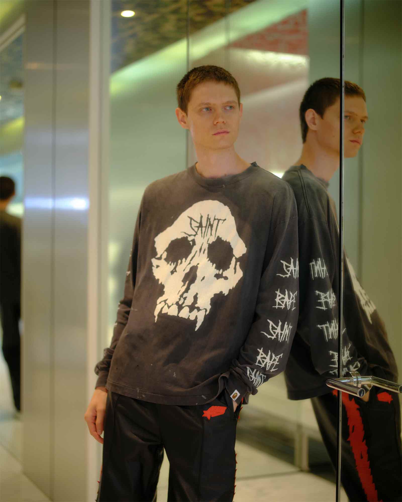 ©SAINT M××××××・セントマイケル - L/S Tシャツ BAPE_LS T-SHIRT/SKULL / BLACK