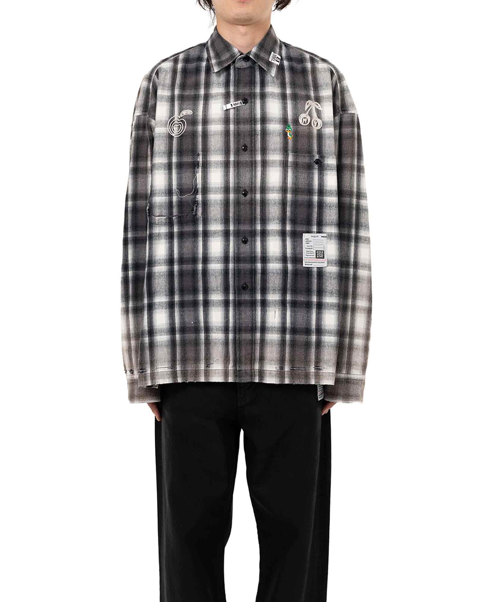 MIHARA YASUHIRO・Yasuhiro Mihara -  VINTAGE LIKE CHECK L/S SHIRTS / BLACK