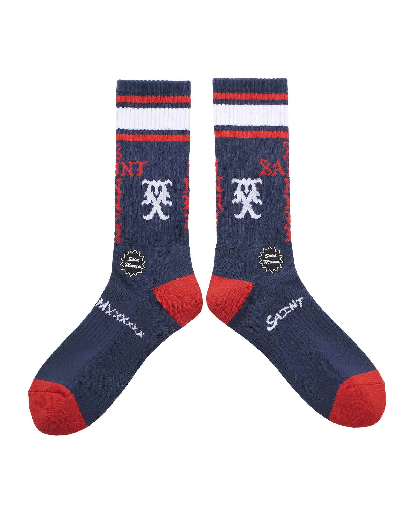 ©SAINT M××××××・セントマイケル - ソックス・レッグウェア SOCKS/SINNER / BLUE+RED