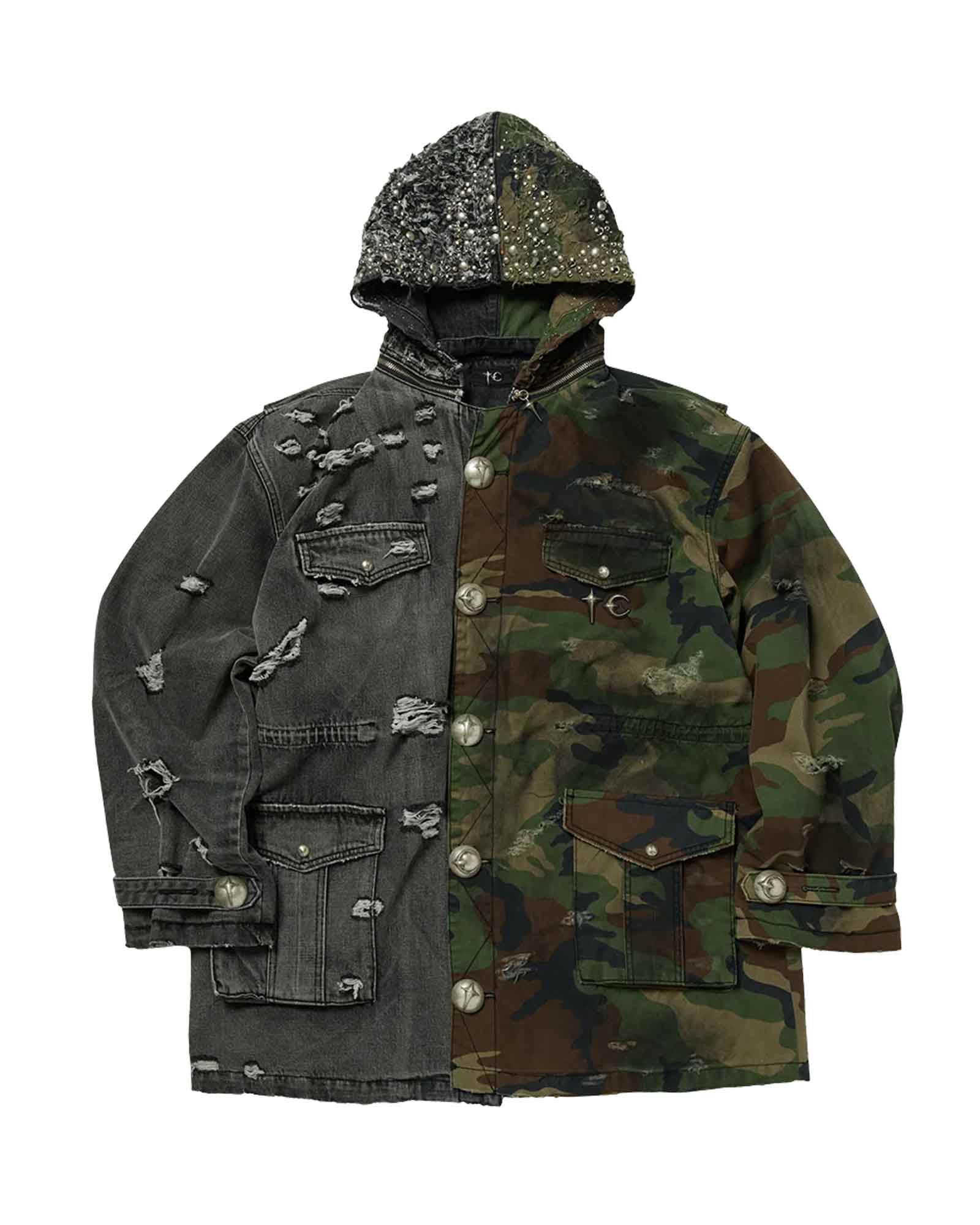 THUG CLUB・サグクラブ - デニムジャケット TC HOTHEAD M-65 JACKET / CAMO / BLACK