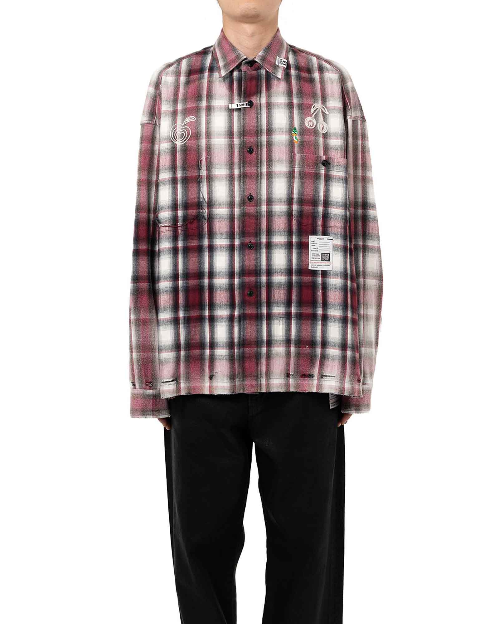 MIHARA YASUHIRO・Yasuhiro Mihara -  VINTAGE LIKE CHECK L/S SHIRTS / RED