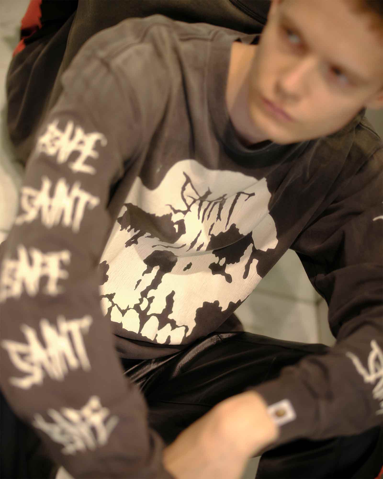 ©SAINT M××××××・セントマイケル - L/S Tシャツ BAPE_LS T-SHIRT/SKULL / BLACK