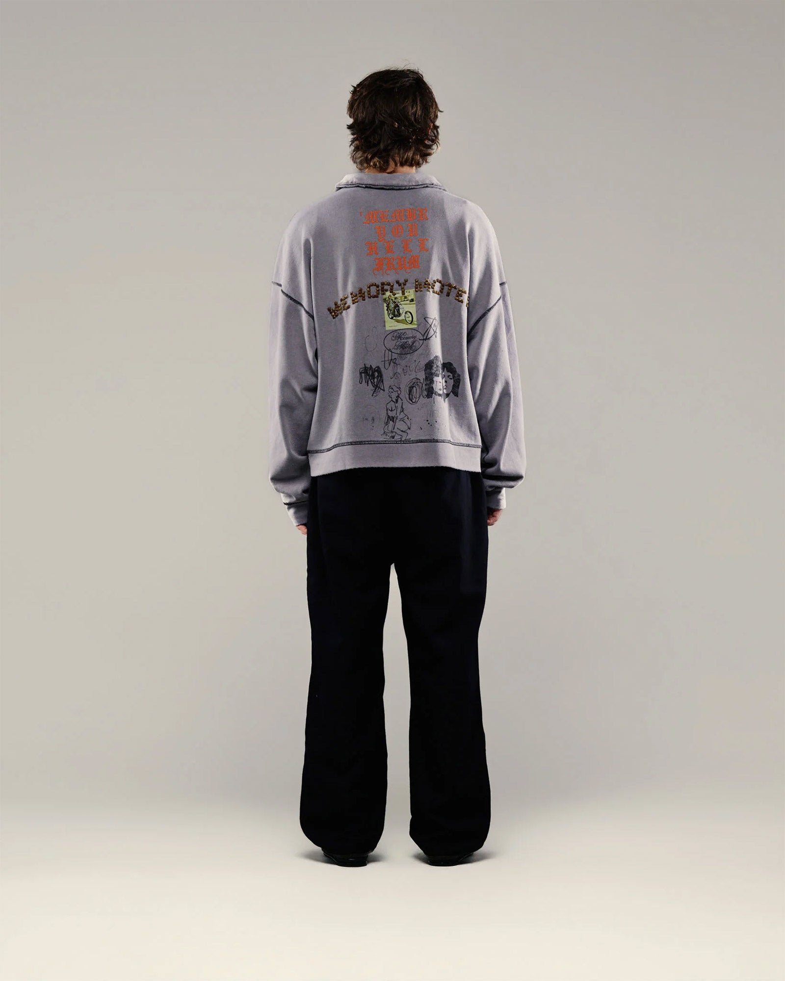 Paly Hollywood・パリー　ハリウッド - スウェット SORRY 'BOUT THAT 1/4 ZIP CREWNECK / GRAY