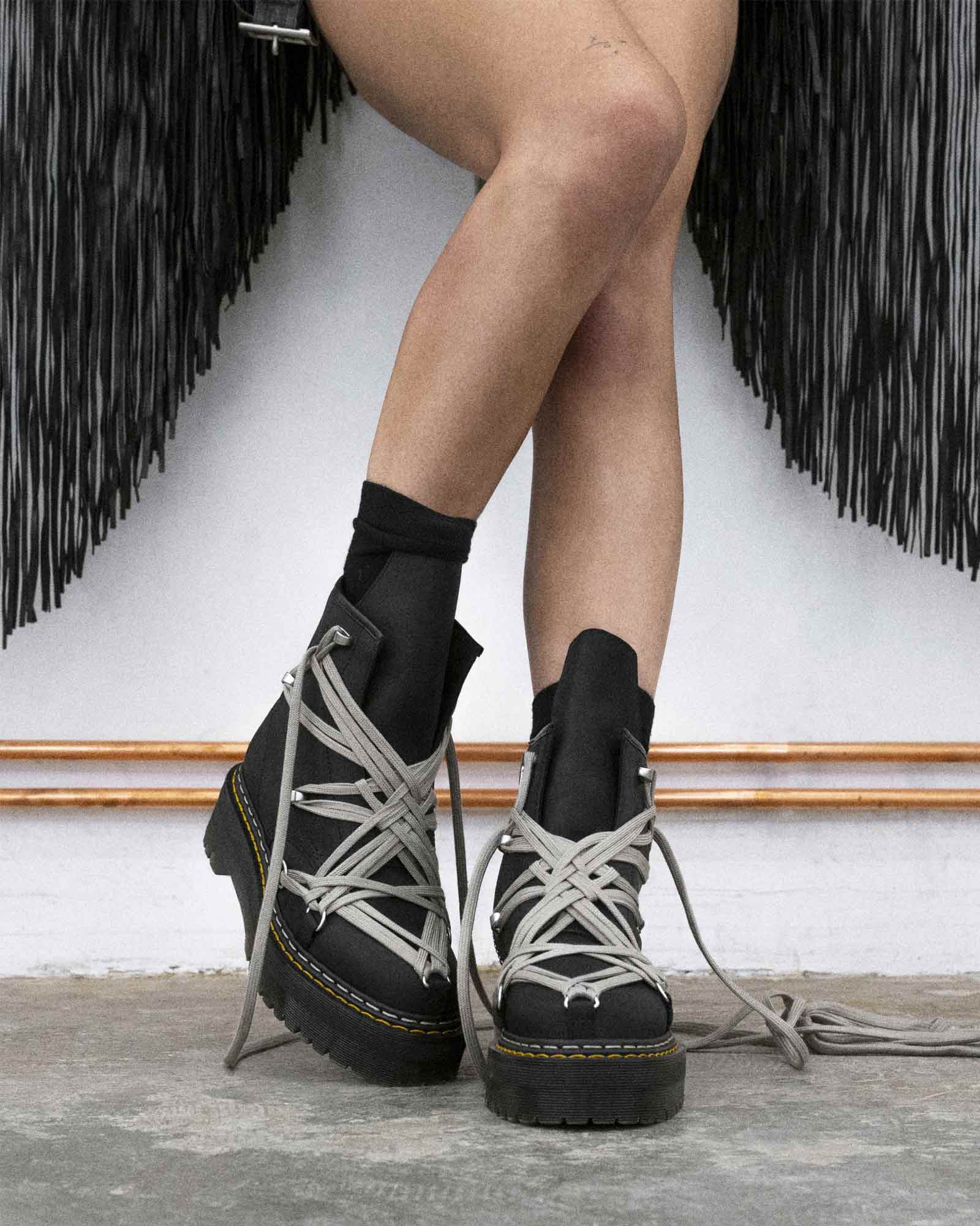 RICK OWENS・rick owens -  1460 QUAD SOLE MEGALACE® BOOT / BLACK