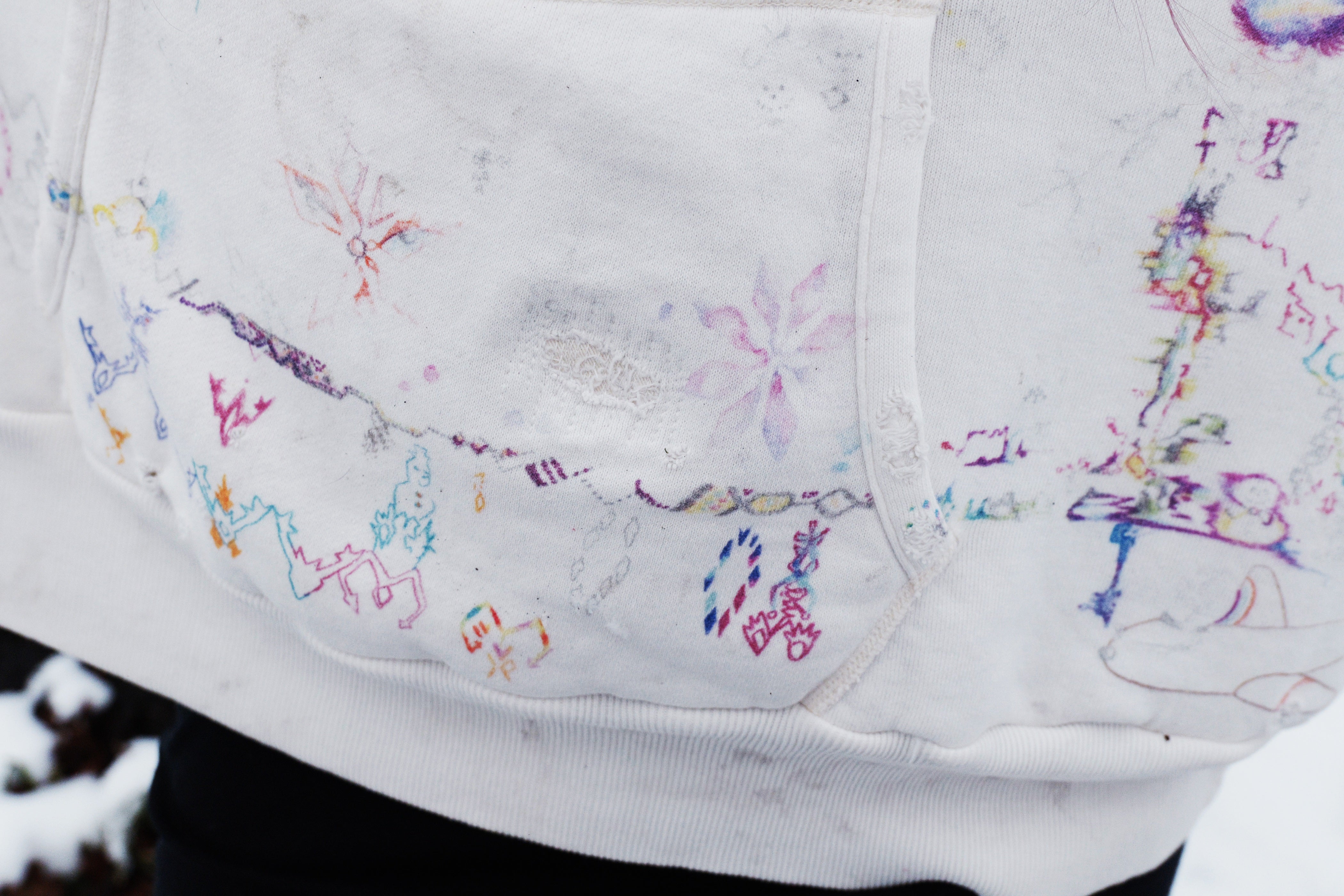 ©SAINT M××××××・圣迈克尔 -  COCO_DOUBLE FACE HOODIE / WHITE