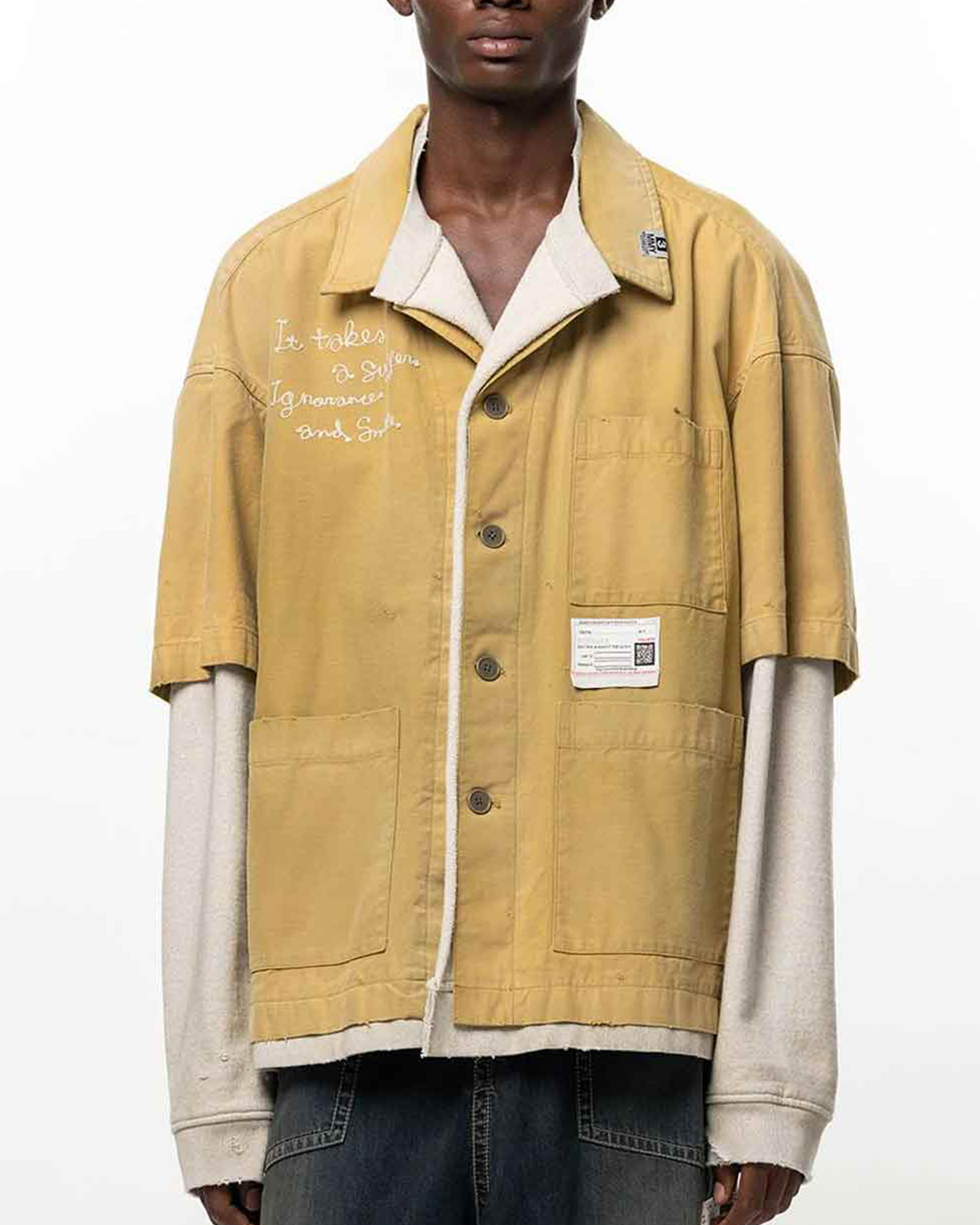 LAYERED SWEAT × SHIRT / MUSTARD
