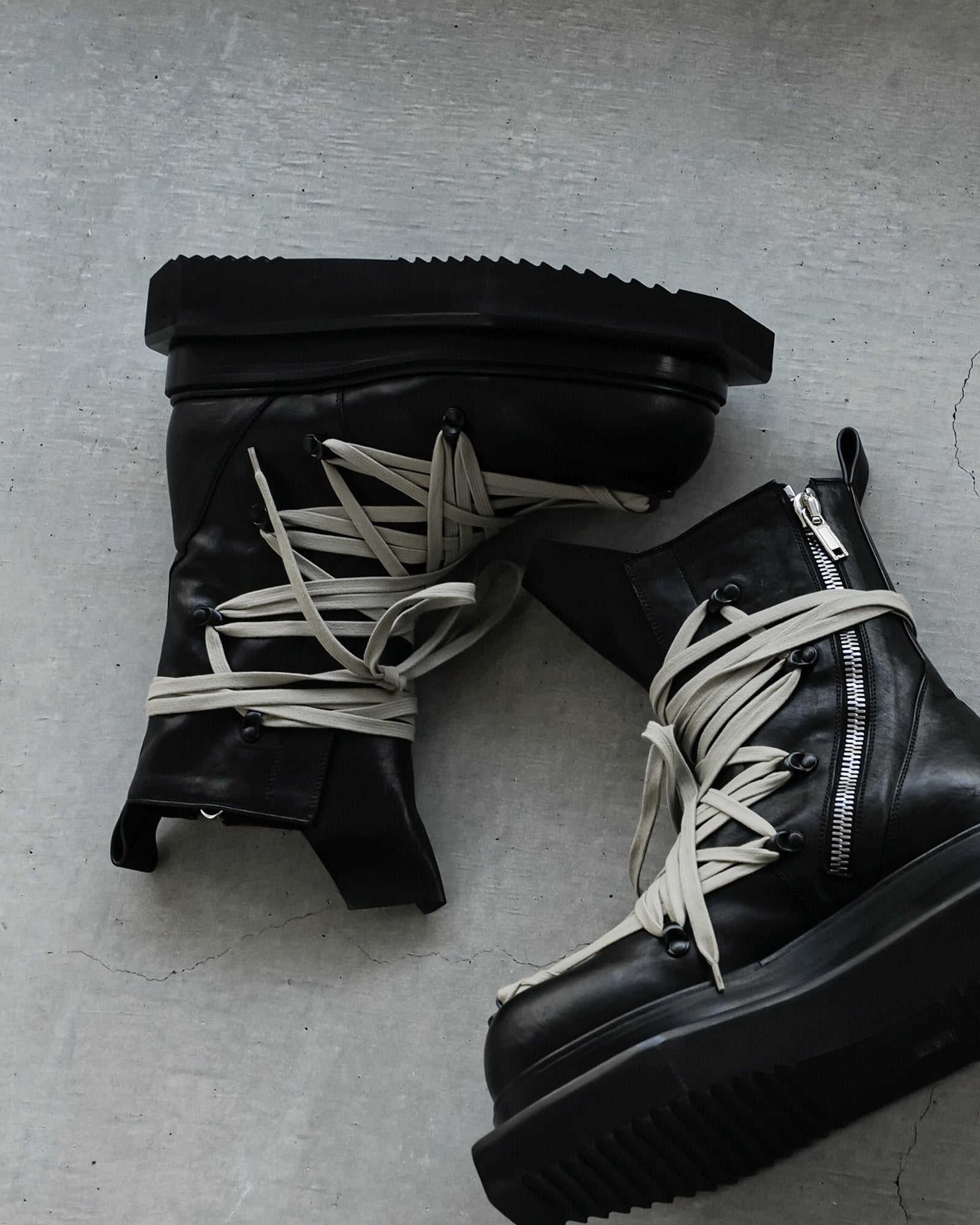 RICK OWENS・リック オウエンス - ブーツ MEGALACE TURBO CYCLOPS / BLACK