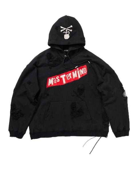 MASTER MIND マスターマインド　ブラックコート mastermind(マスターマインド) AW25「 DISTRESSED HOODIE