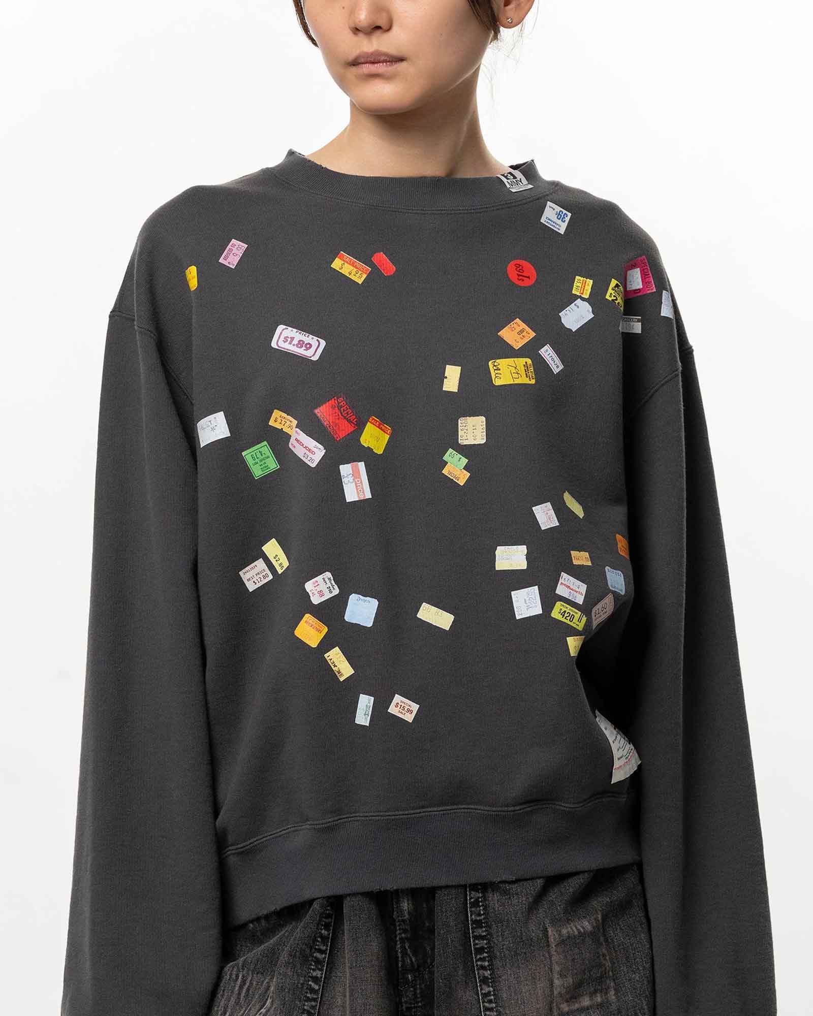 MIHARA YASUHIRO・ミハラヤスヒロ - スウェット PRICE STICKER PULLOVER / BLACK