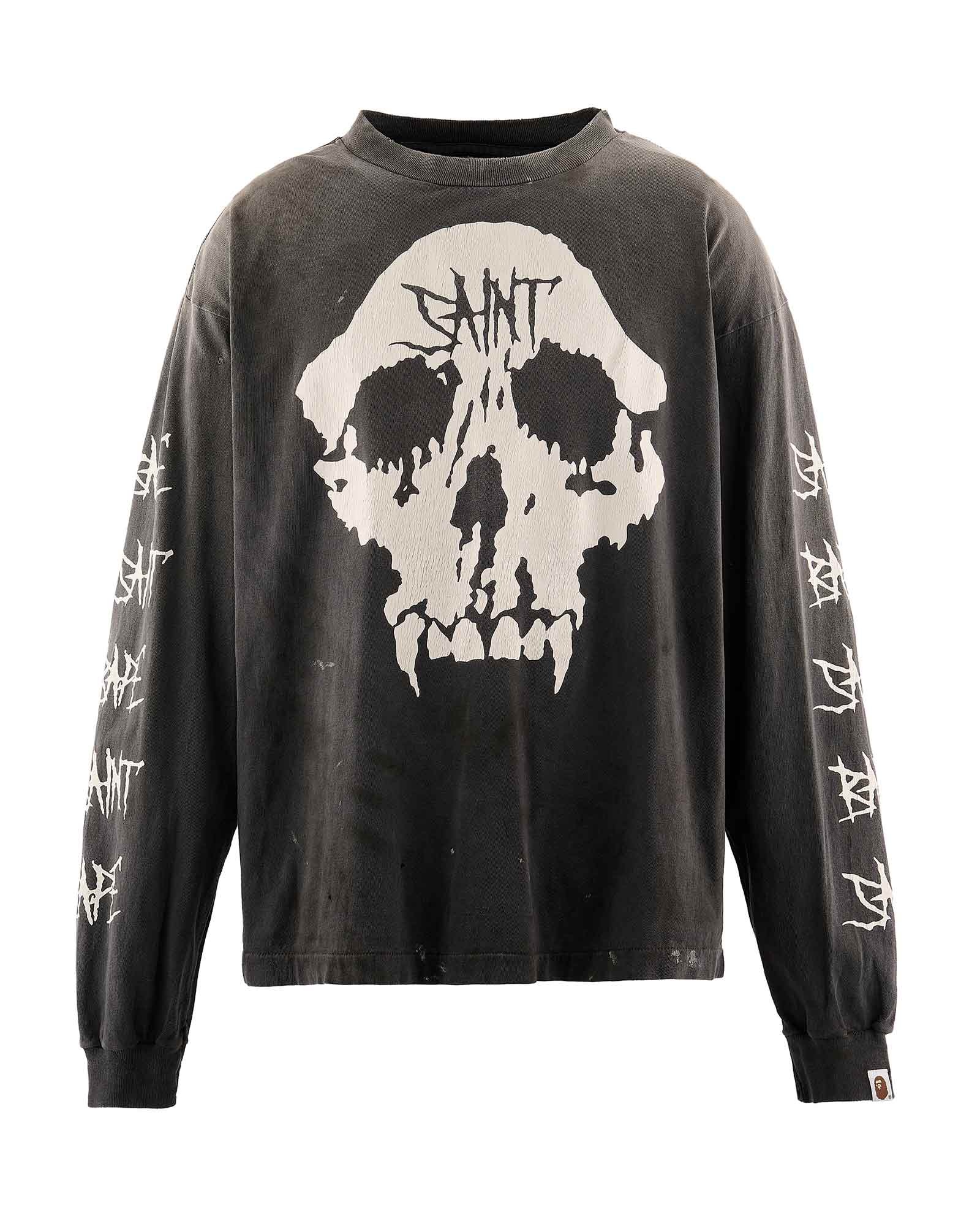 ©SAINT M××××××・セントマイケル - L/S Tシャツ BAPE_LS T-SHIRT/SKULL / BLACK