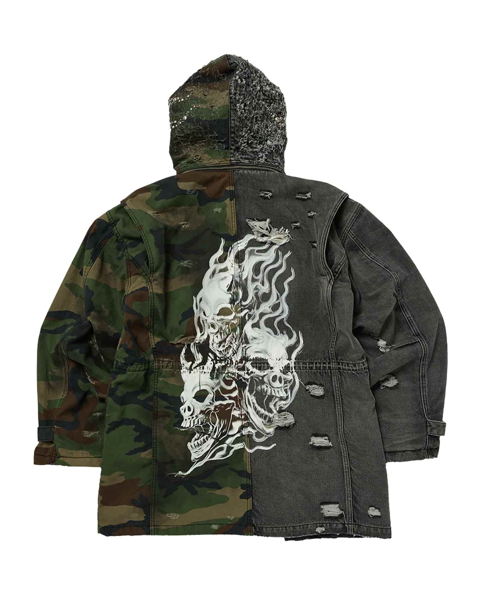THUG CLUB・サグクラブ - デニムジャケット TC HOTHEAD M-65 JACKET / CAMO / BLACK