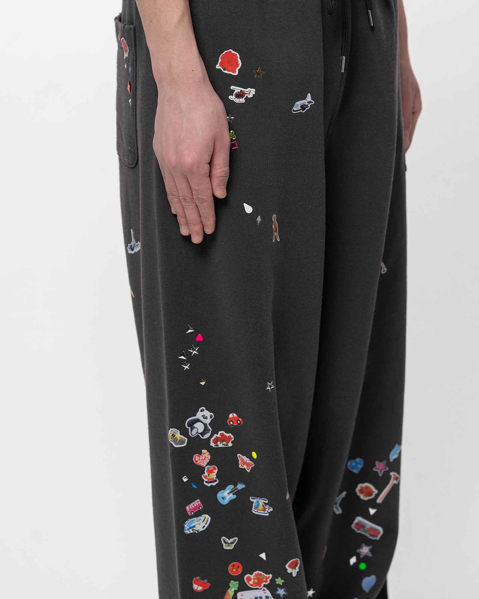 MIHARA YASUHIRO・ミハラヤスヒロ - スウェットパンツ KIDS STICKER PANTS / BLACK