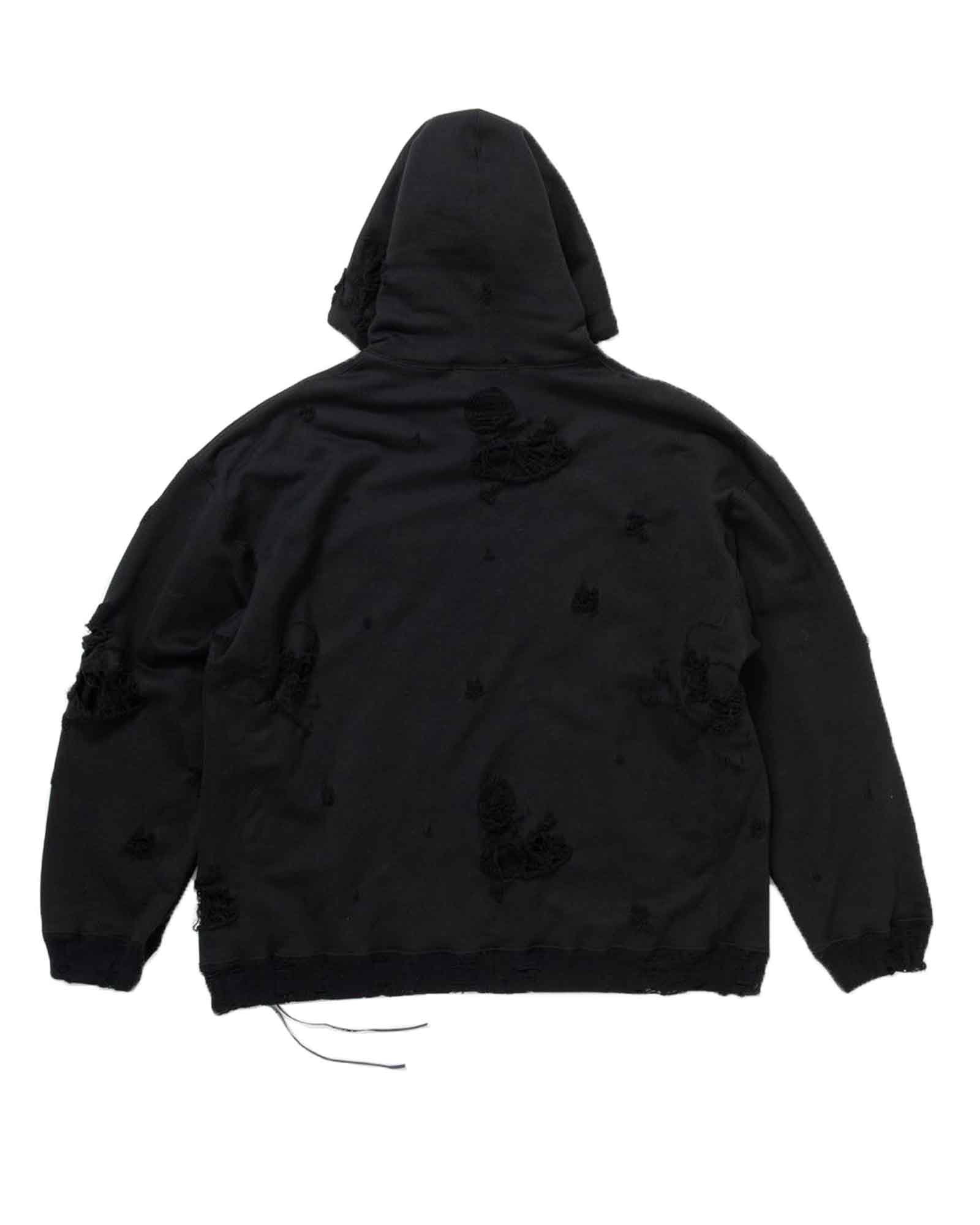 mastermind・マスターマインド - パーカー・フーディ DISTRESSED HOODIE / BLACK