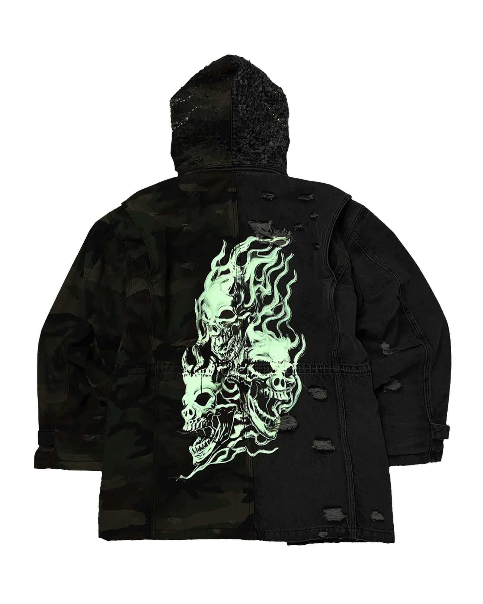 THUG CLUB・サグクラブ - デニムジャケット TC HOTHEAD M-65 JACKET / CAMO / BLACK