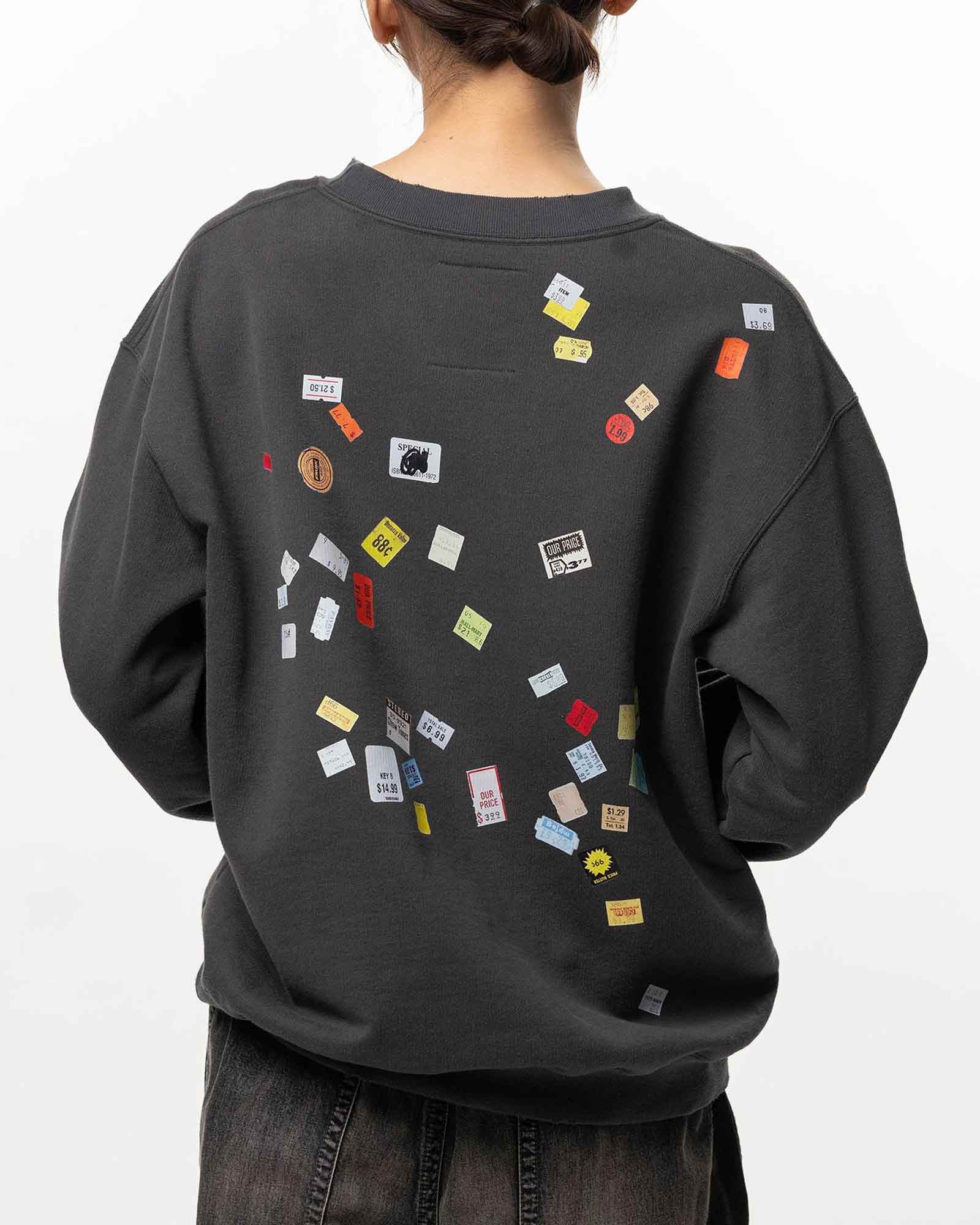 MIHARA YASUHIRO・ミハラヤスヒロ - スウェット PRICE STICKER PULLOVER / BLACK
