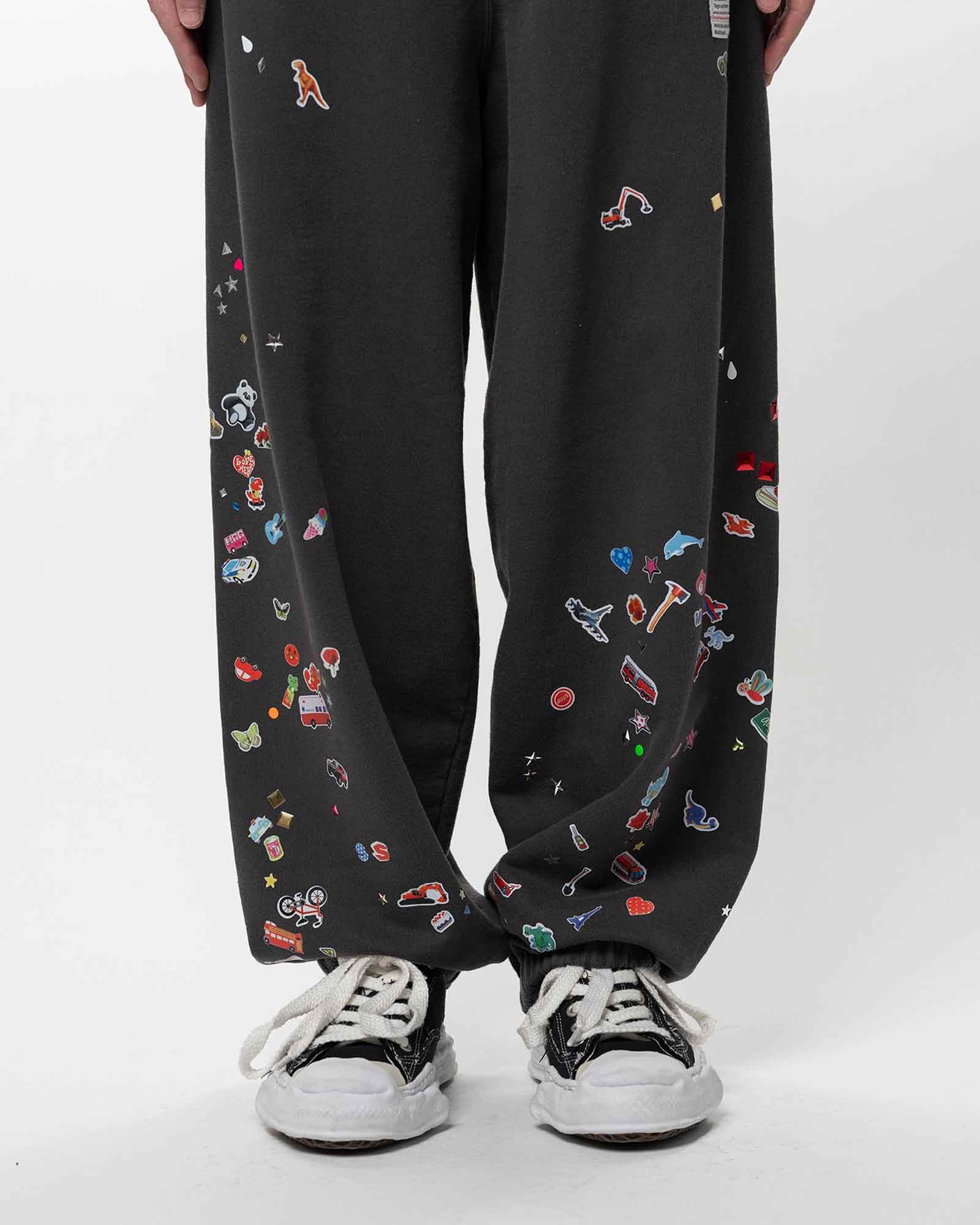 MIHARA YASUHIRO・ミハラヤスヒロ - スウェットパンツ KIDS STICKER PANTS / BLACK
