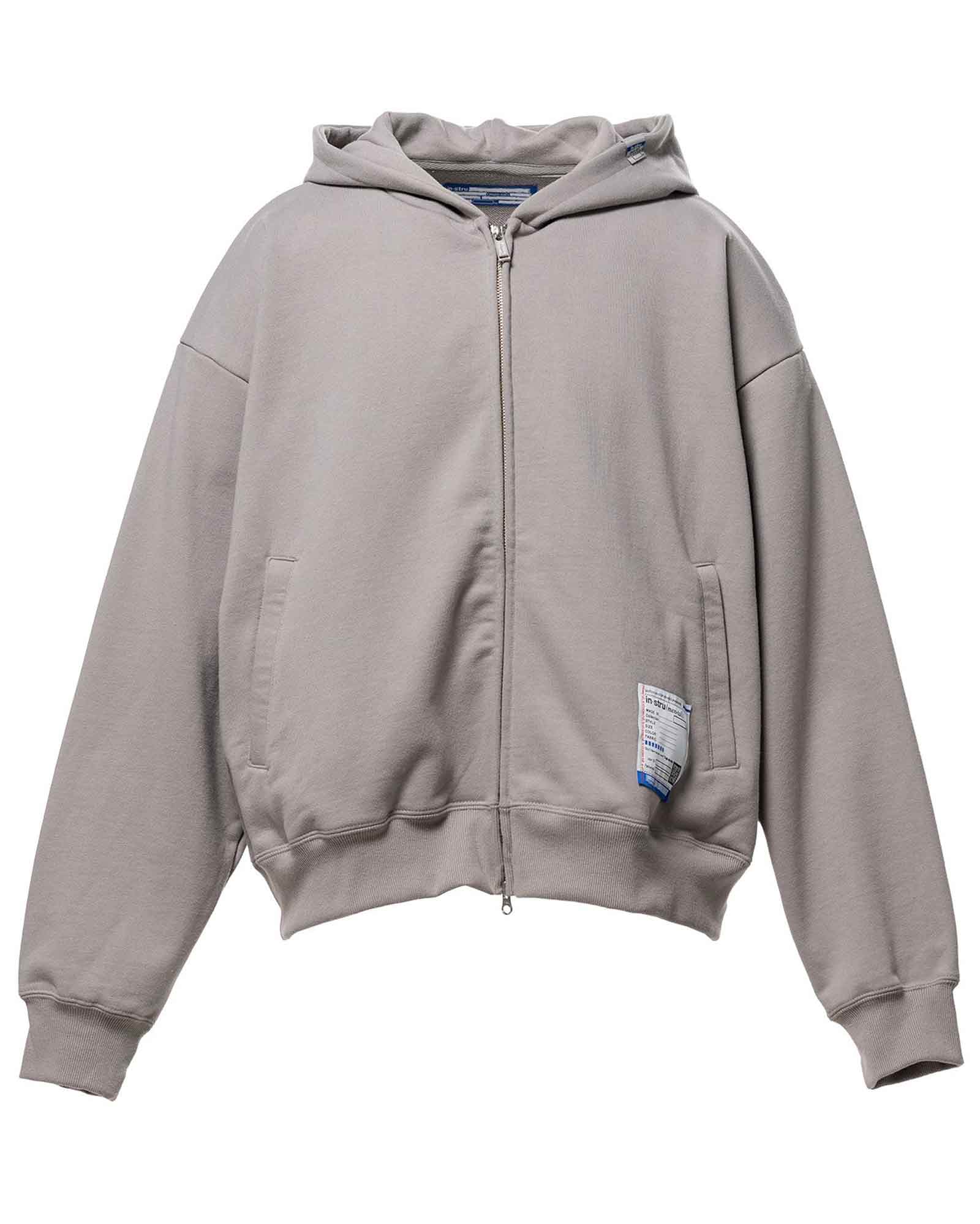 HEAVY WEIGHT FRENCH TERRY ZIP PARKA / LT.GRAY