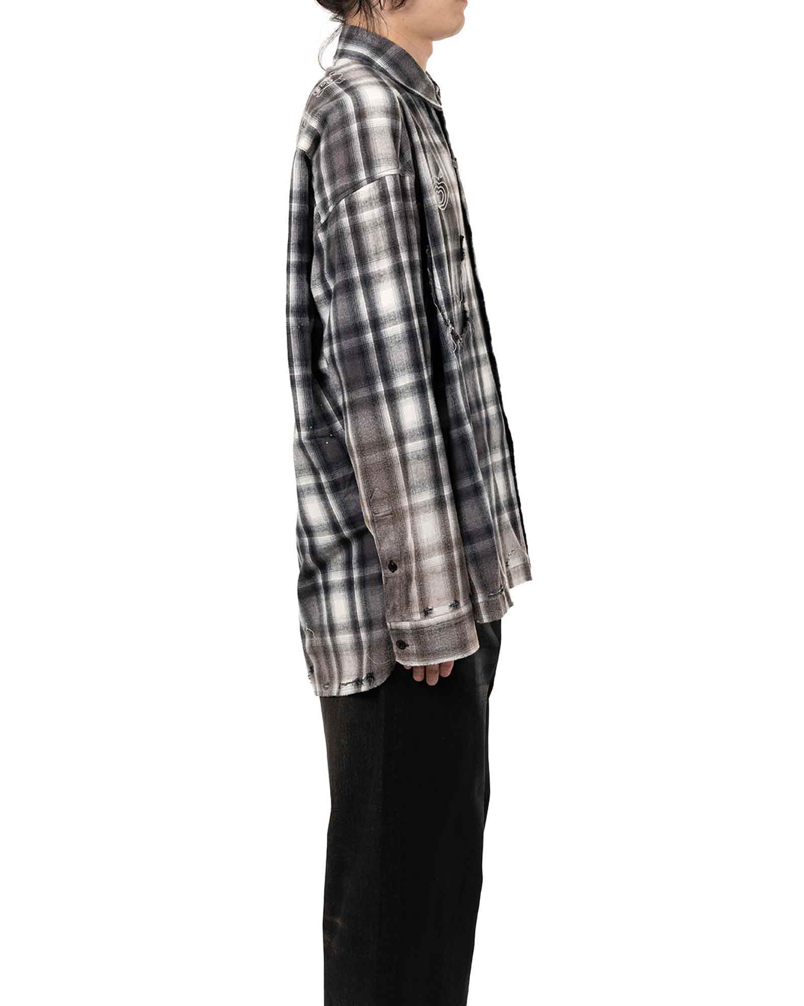 MIHARA YASUHIRO・Yasuhiro Mihara -  VINTAGE LIKE CHECK L/S SHIRTS / BLACK