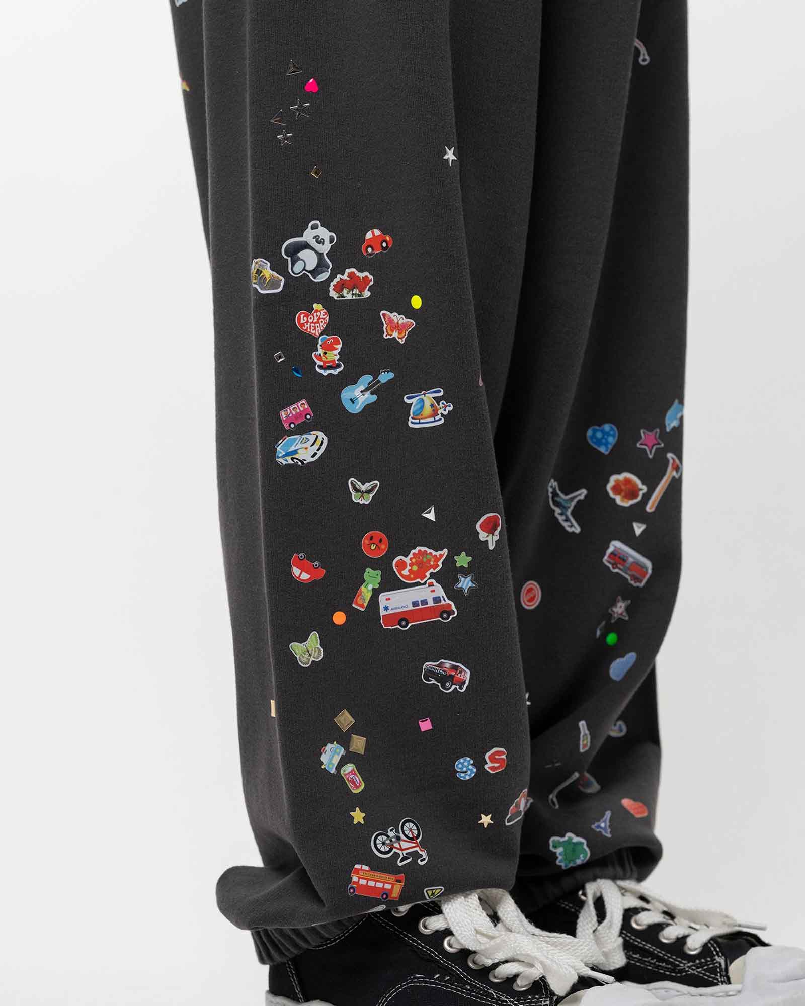 MIHARA YASUHIRO・ミハラヤスヒロ - スウェットパンツ KIDS STICKER PANTS / BLACK