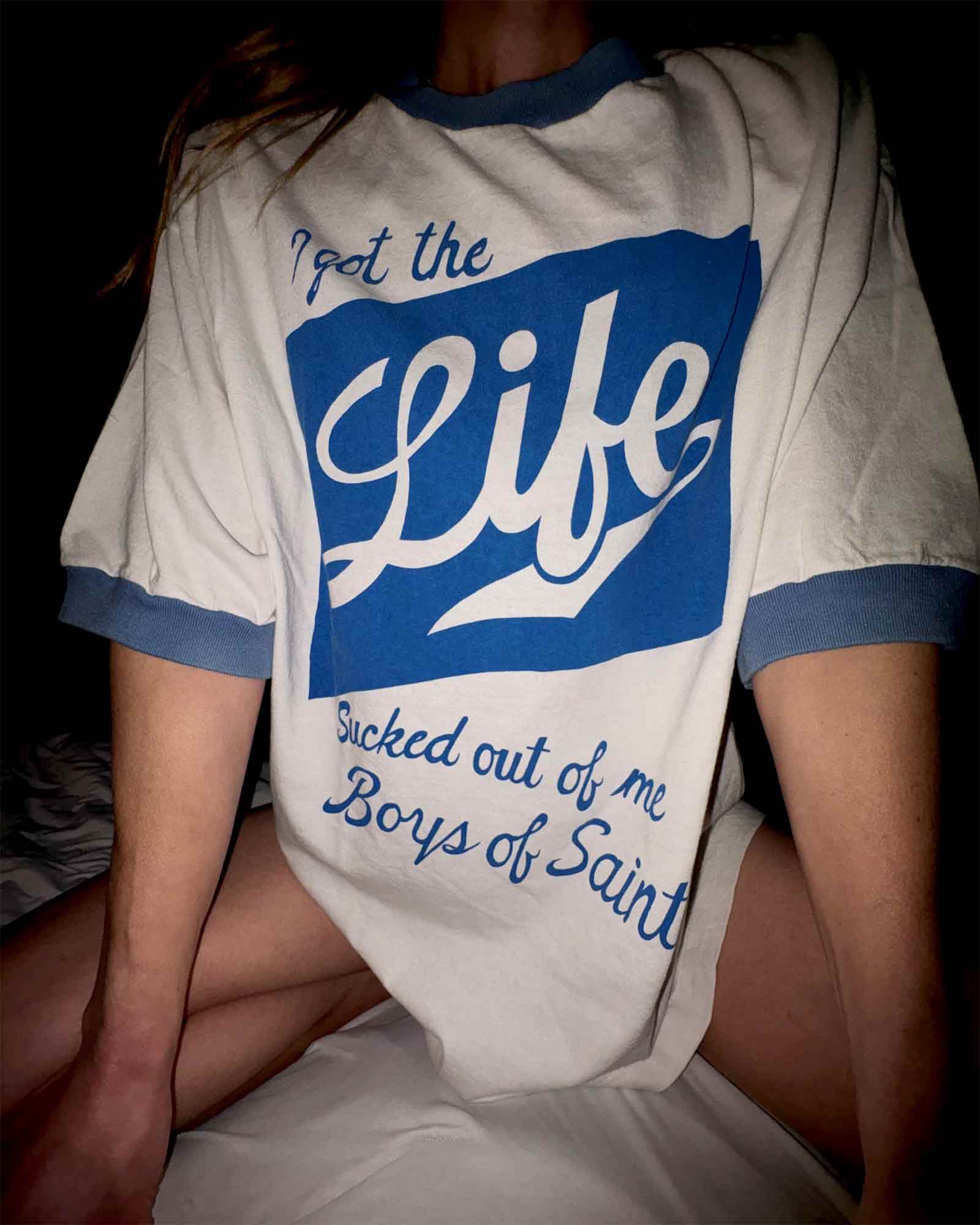 ©SAINT M××××××・セントマイケル - Tシャツ・カットソー BOS_SS T-SHIRT/RINGER TEE / WHITE