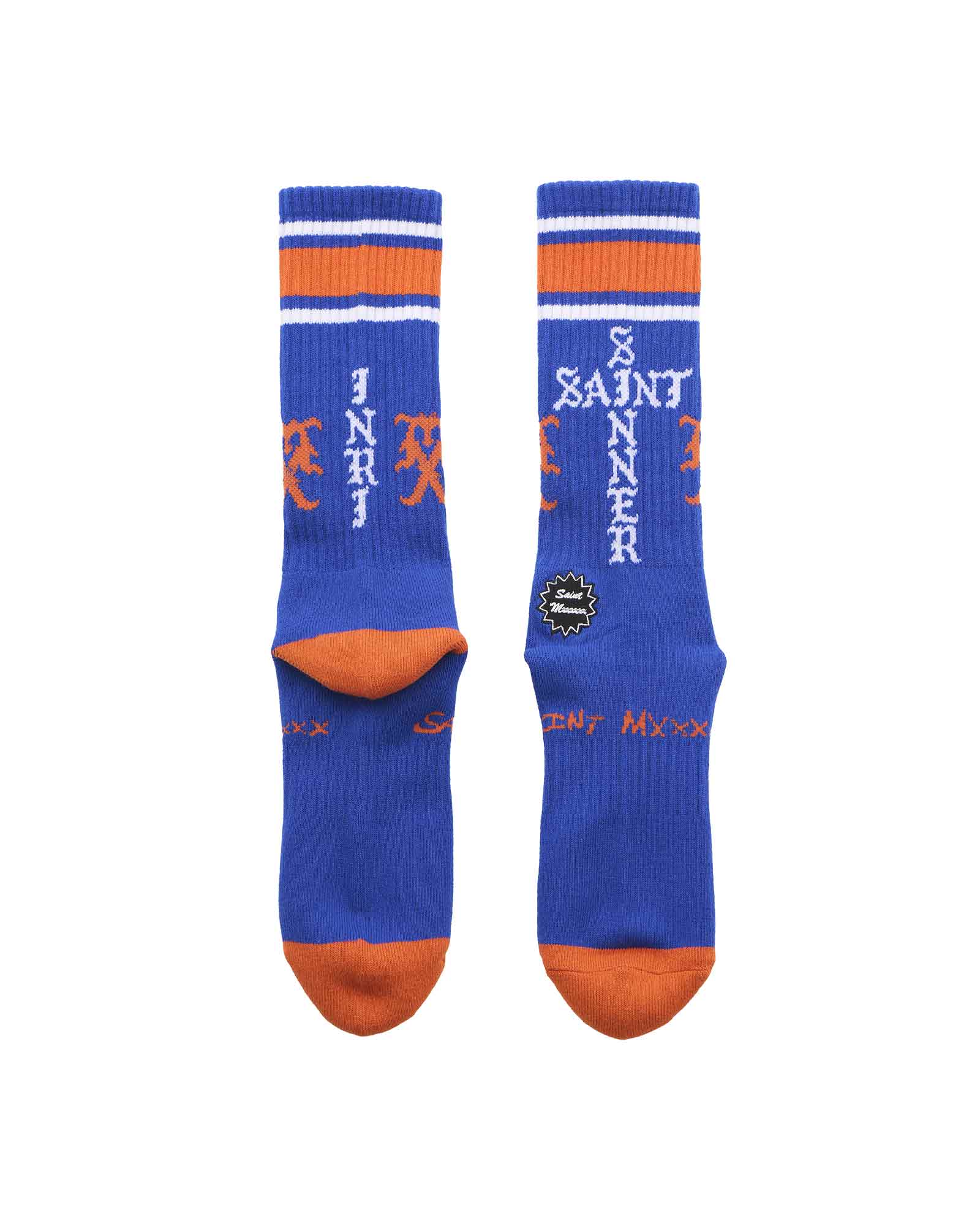 ©SAINT M××××××・セントマイケル - ソックス・レッグウェア SOCKS/SINNER / BLUE+ORANGE+WHITE